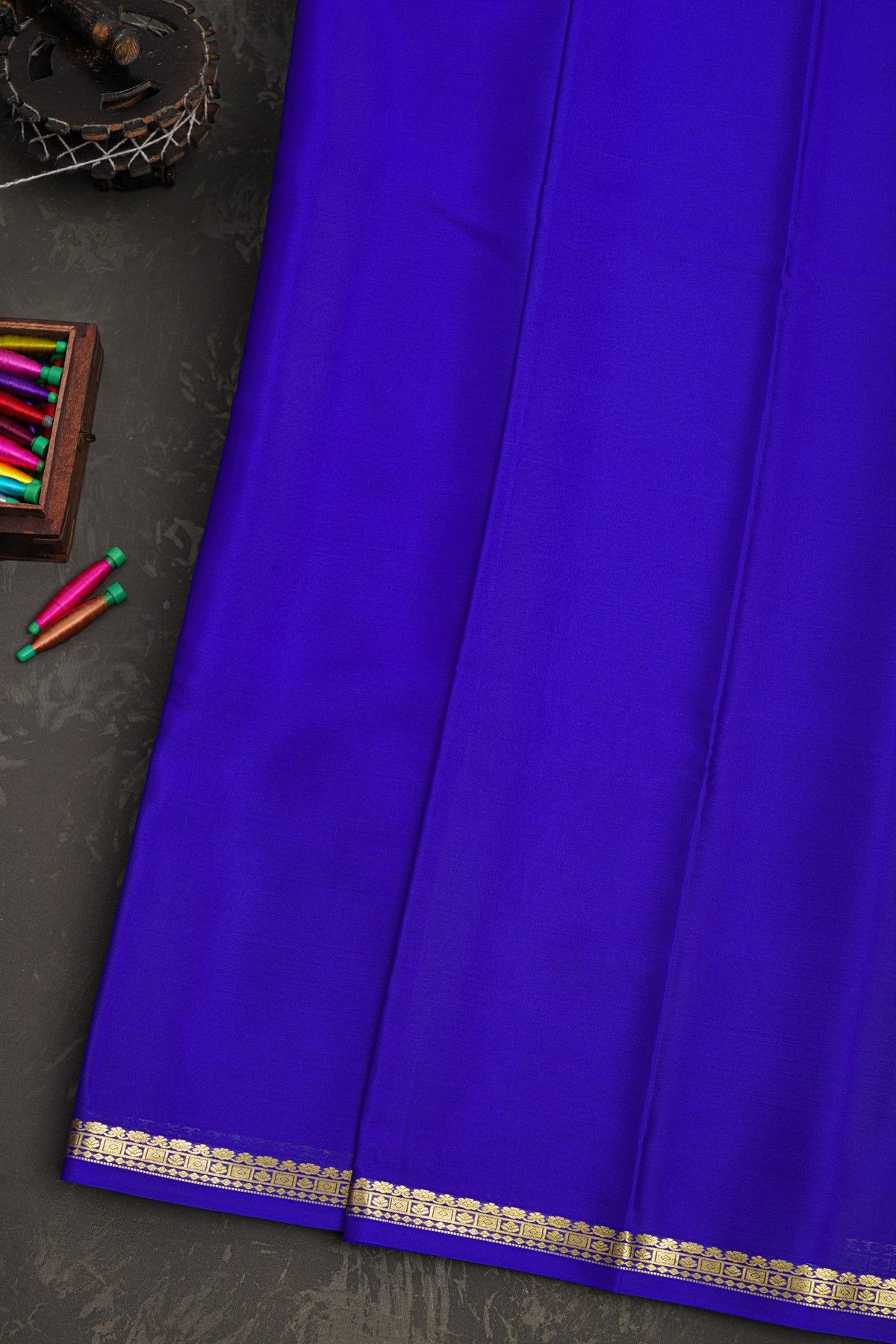 Mysore Crepe Royal Blue Saree