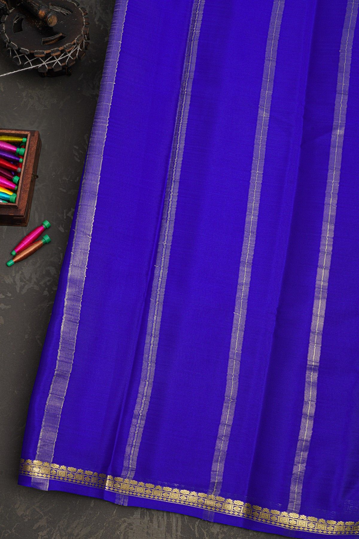 Mysore Crepe Royal Blue Saree