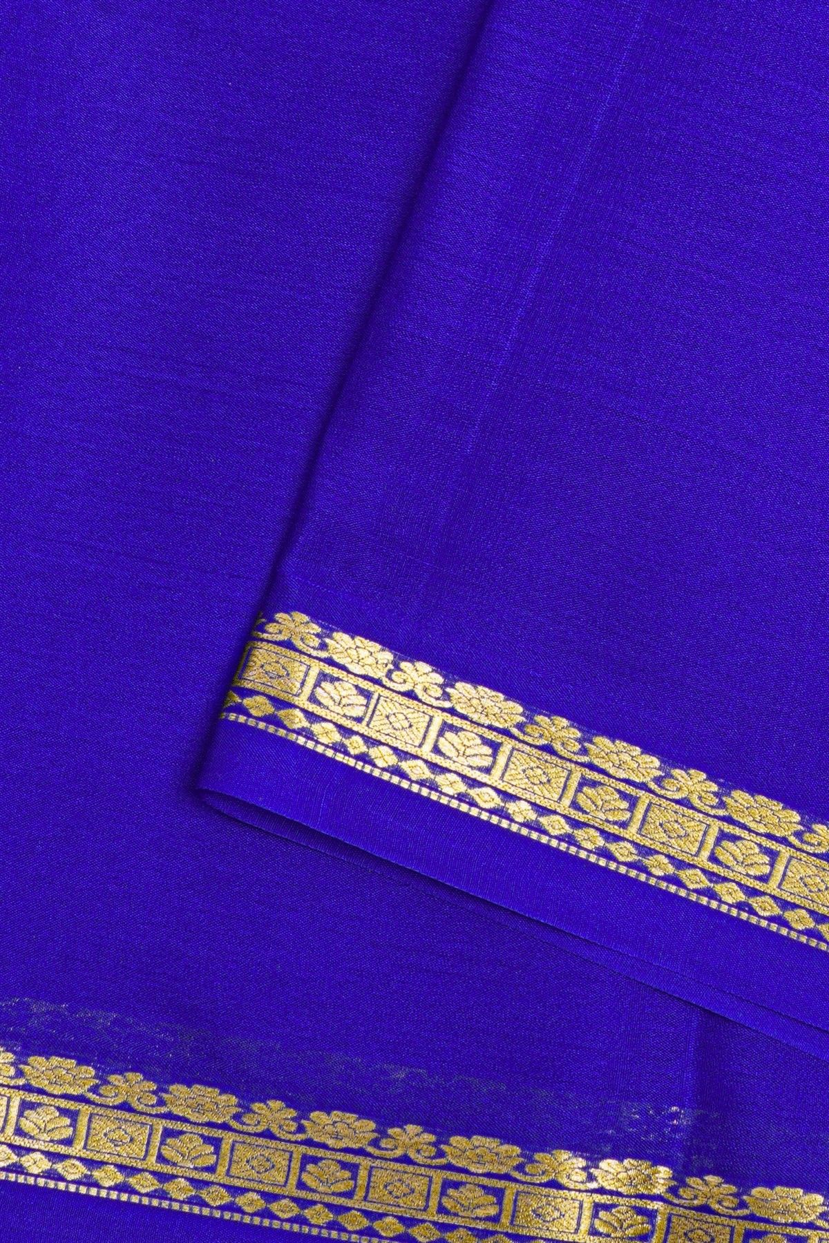 Mysore Crepe Royal Blue Saree