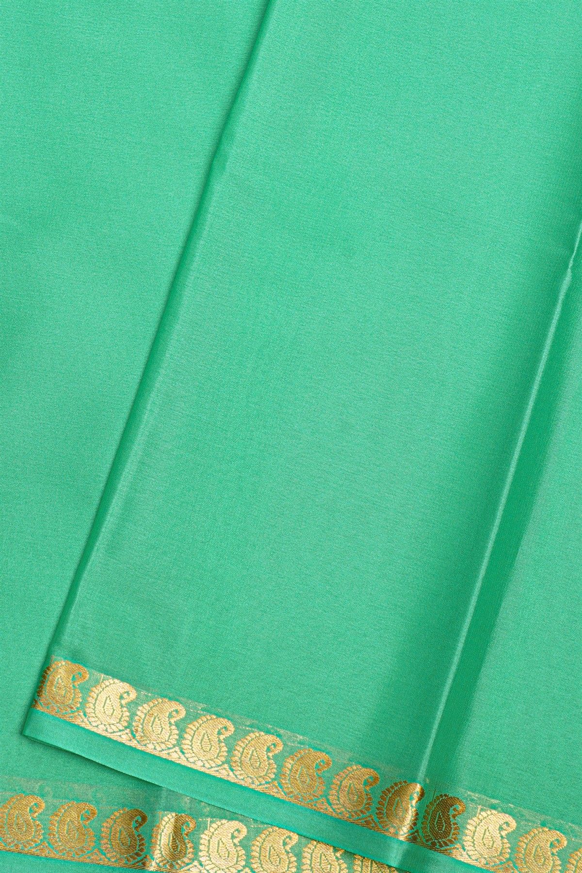 Mysore Crepe Sea Green Saree