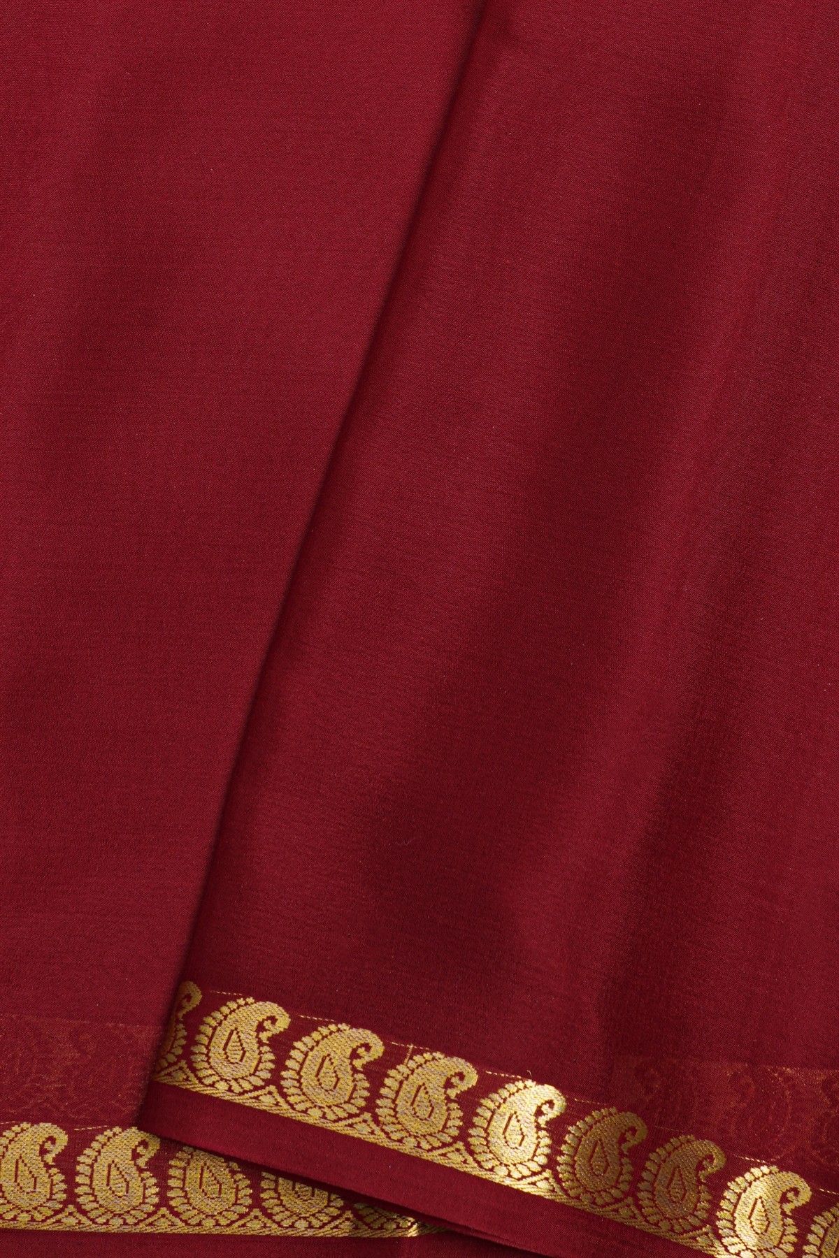 Mysore Crepe Maroon Saree