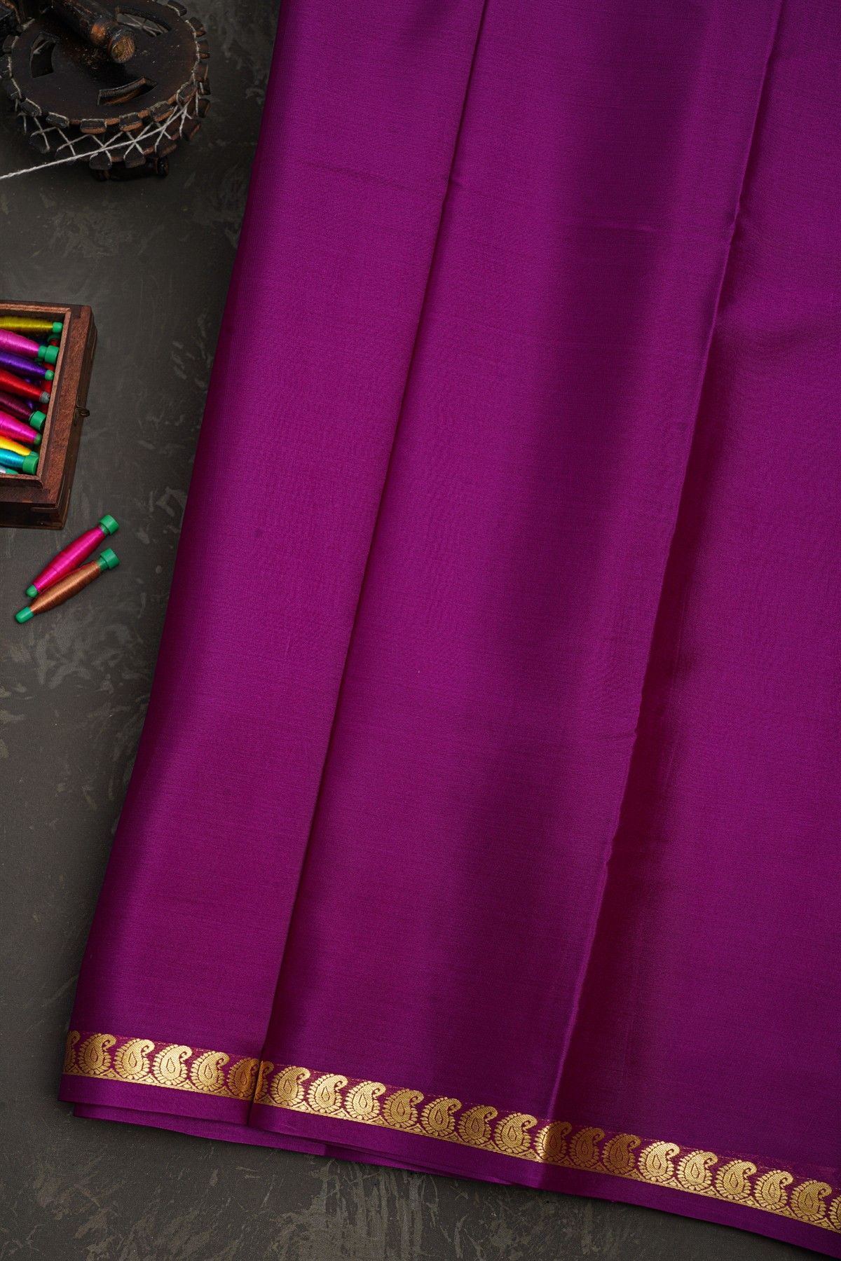 Mysore Crepe Violet Saree