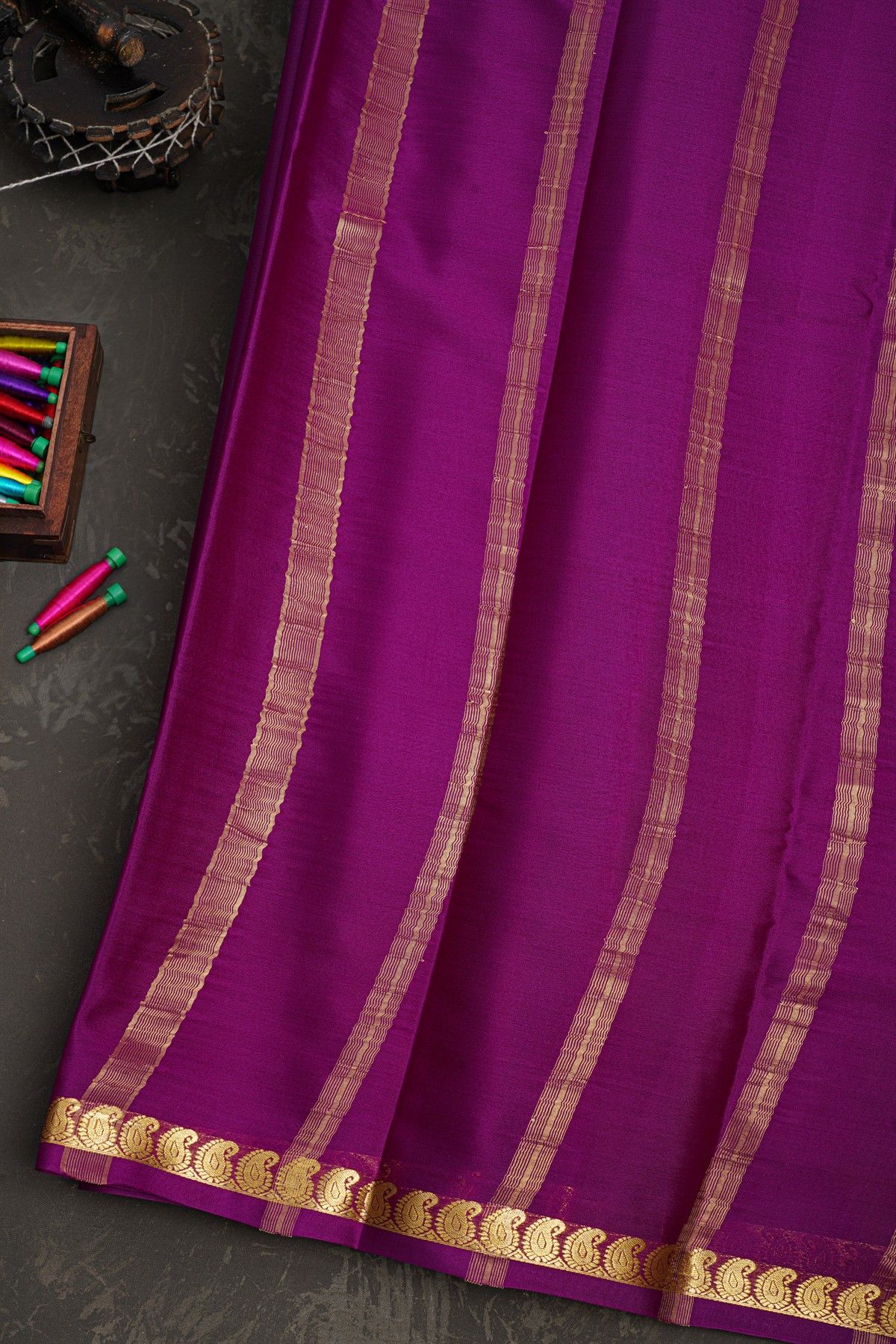 Mysore Crepe Violet Saree