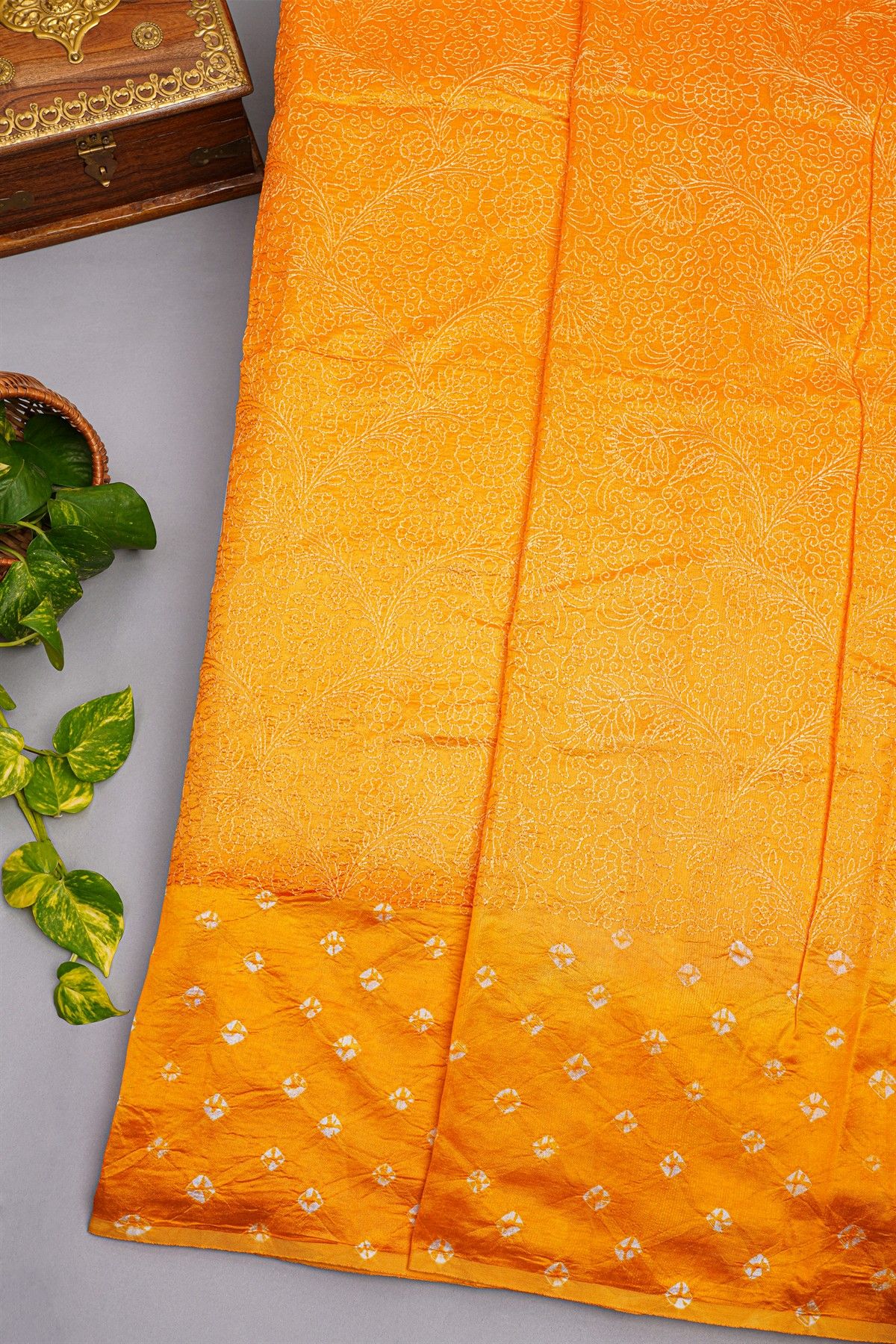 Fancy Matka Silk Mustard And Orange Saree