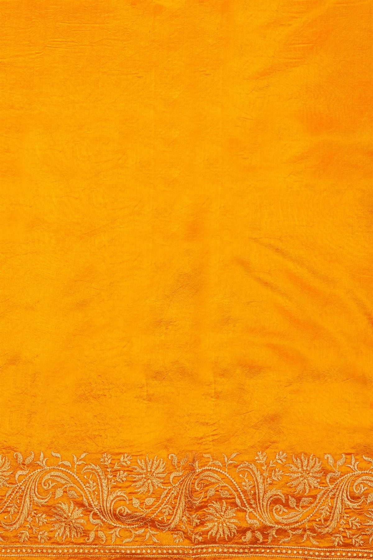 Fancy Matka Silk Mustard And Orange Saree
