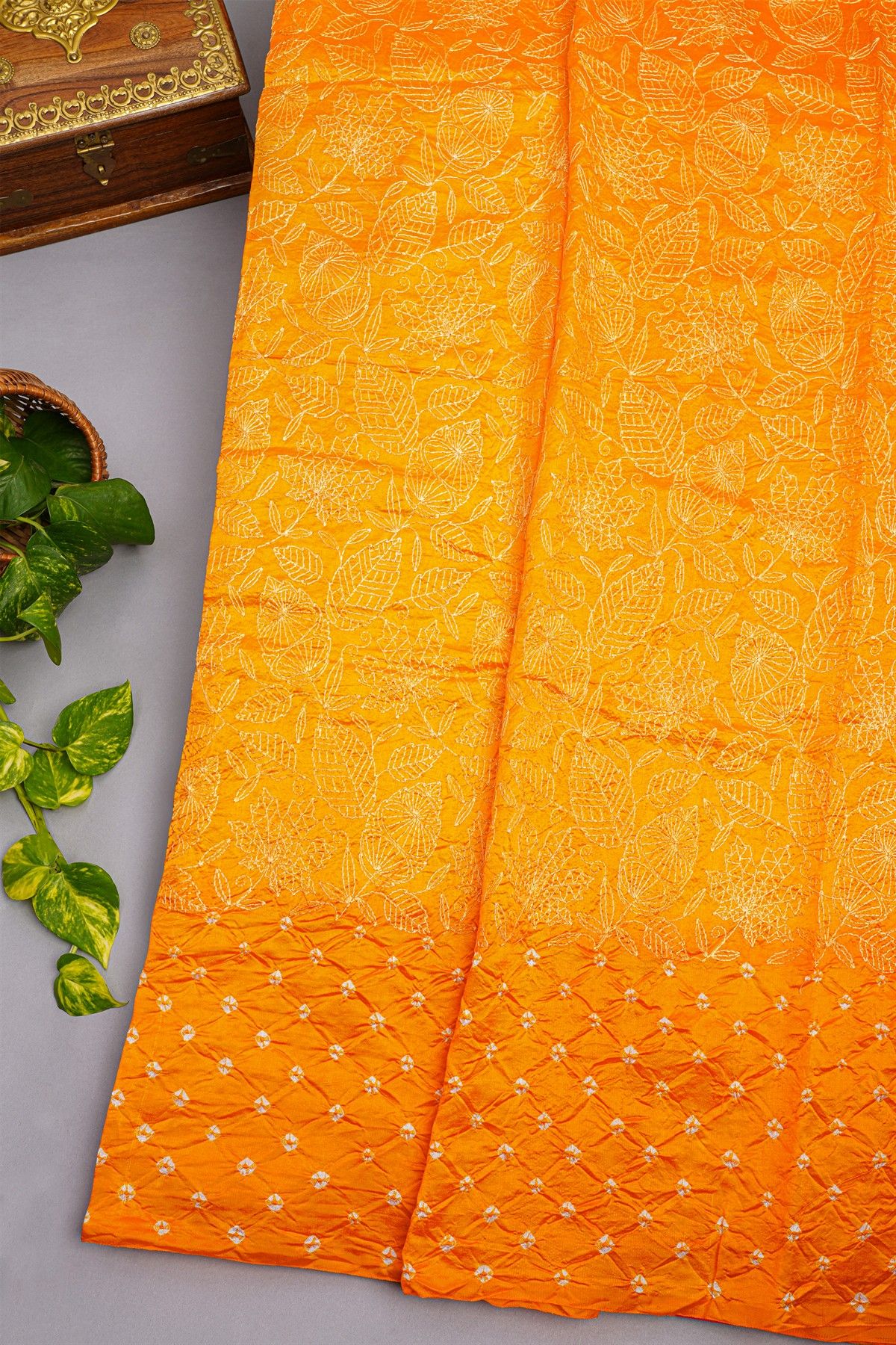 Fancy Matka Silk Mustard And Orange Saree