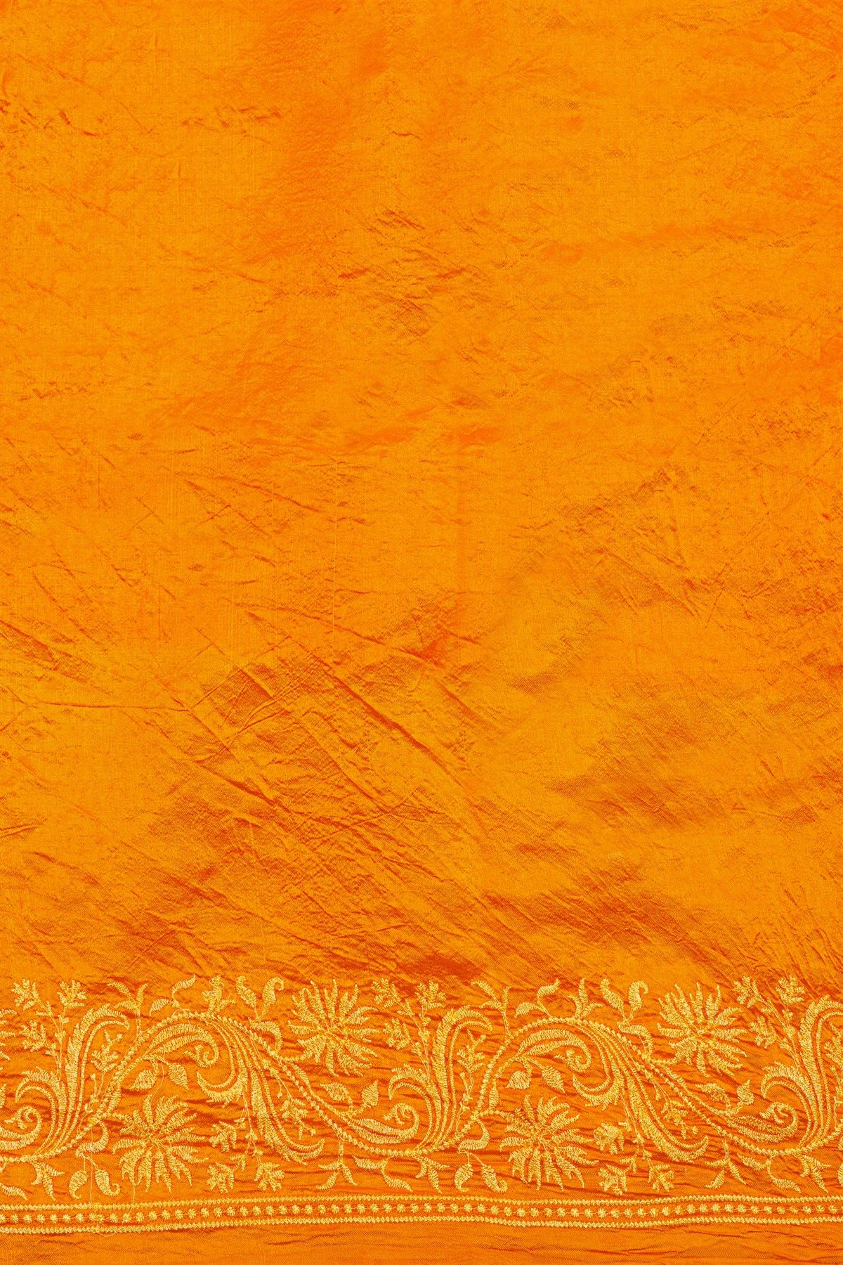 Fancy Matka Silk Mustard And Orange Saree