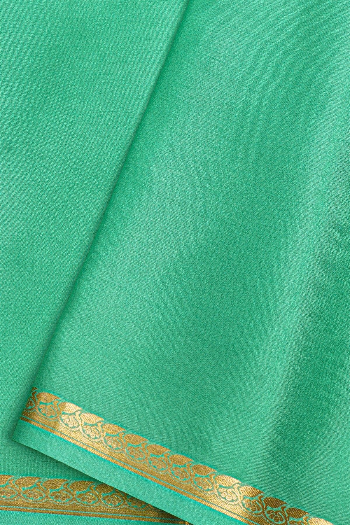 Mysore Crepe Sea Green Saree