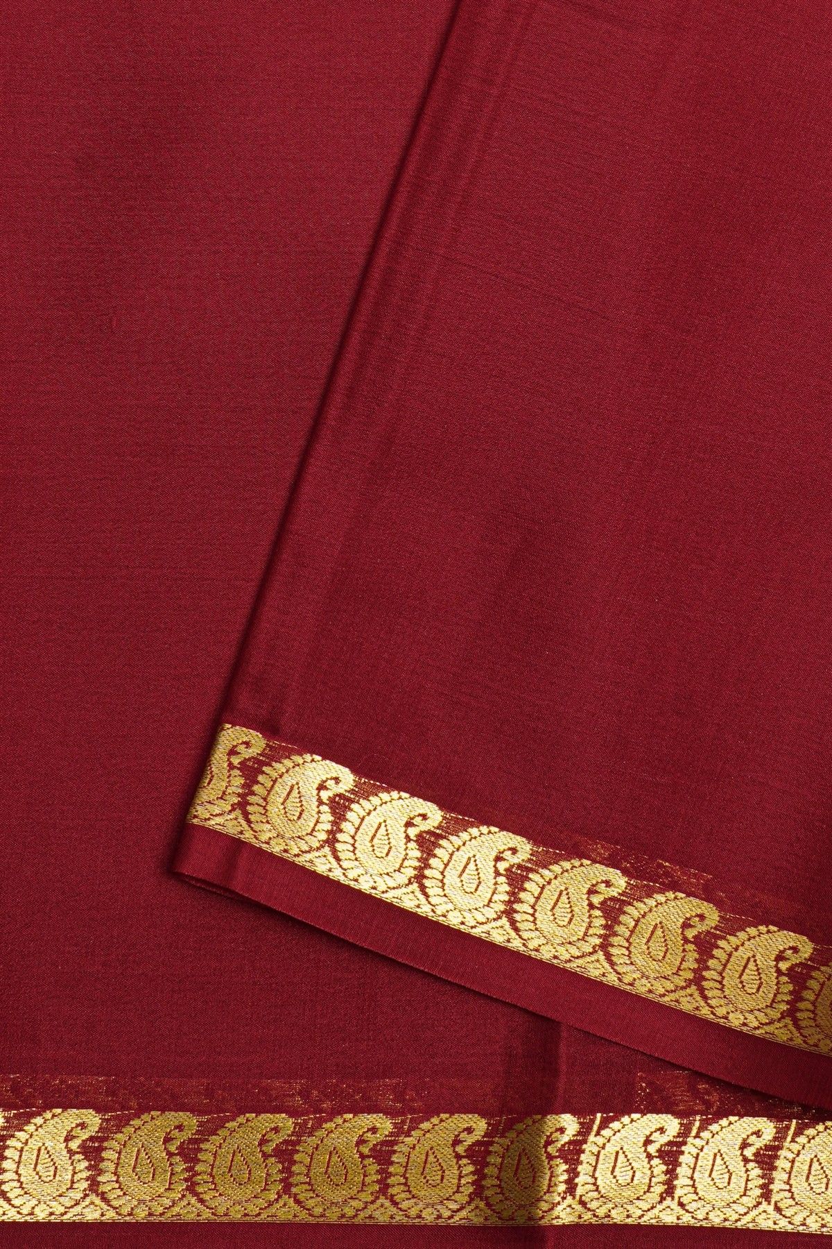 Mysore Crepe Maroon Saree