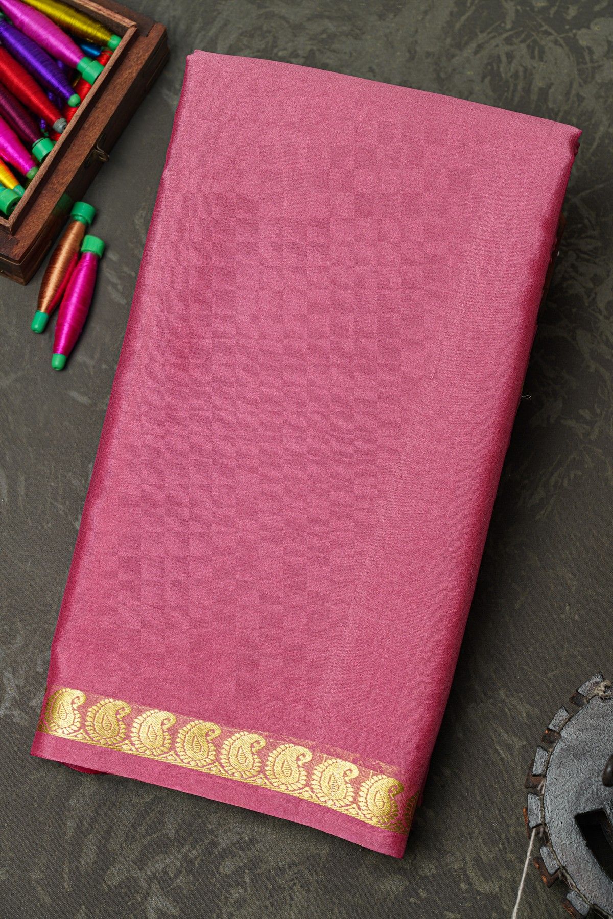 Mysore Crepe Pink Saree