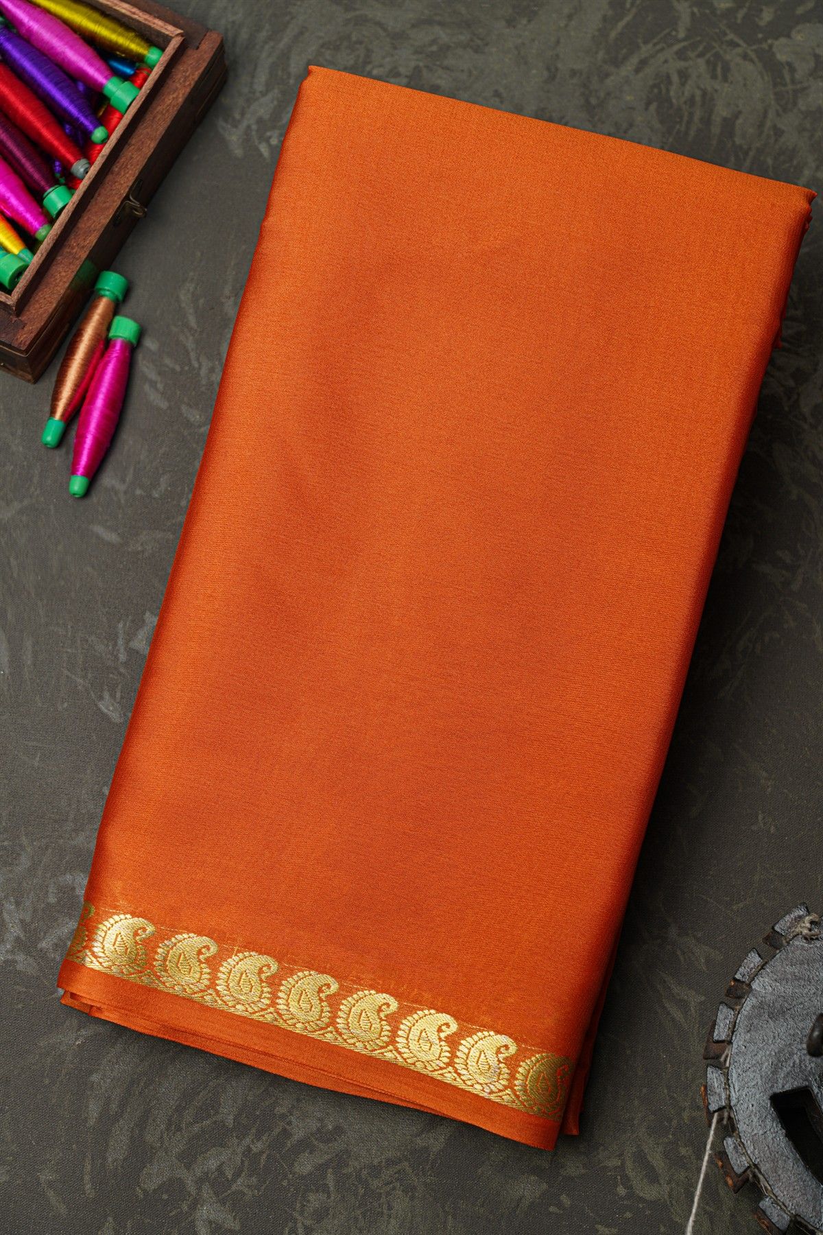 Mysore Crepe Red Saree