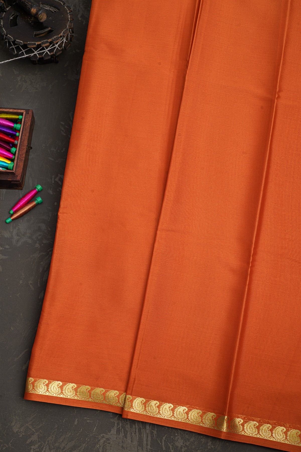 Mysore Crepe Red Saree