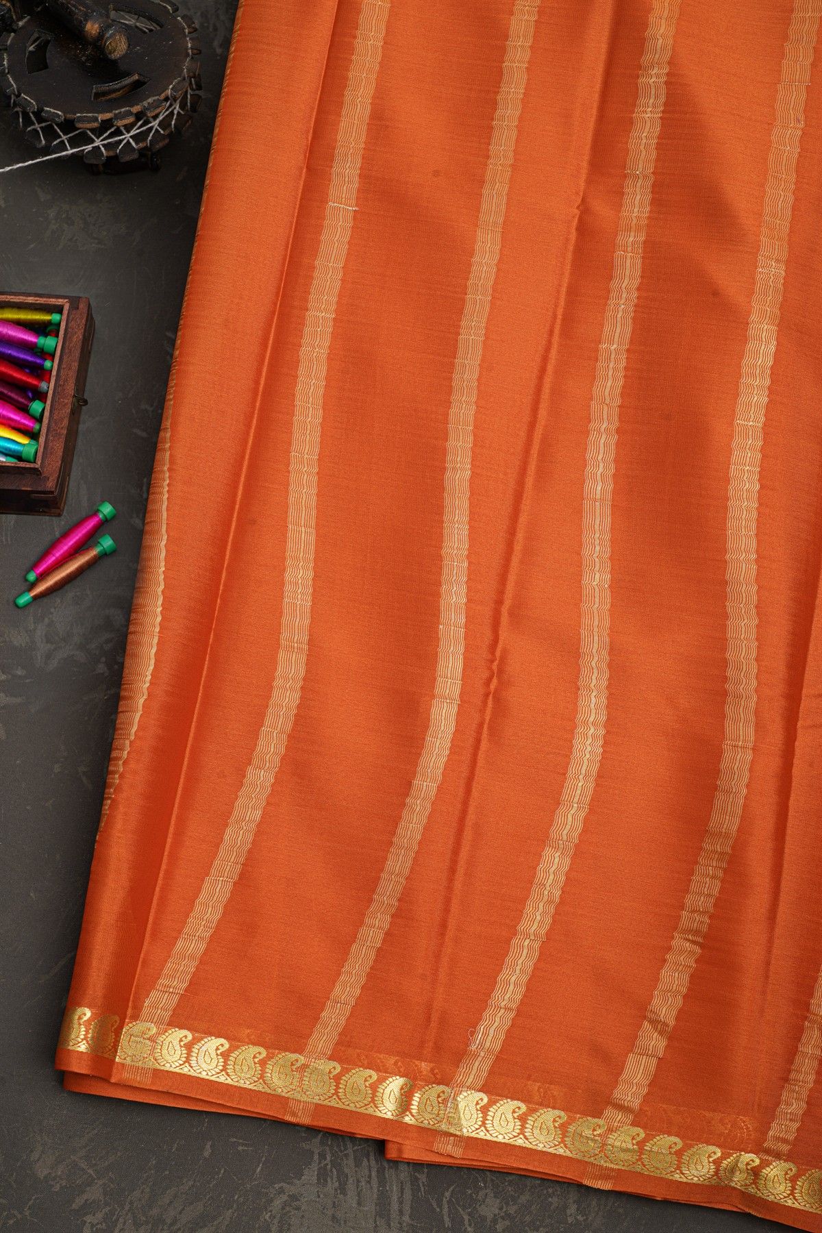 Mysore Crepe Red Saree