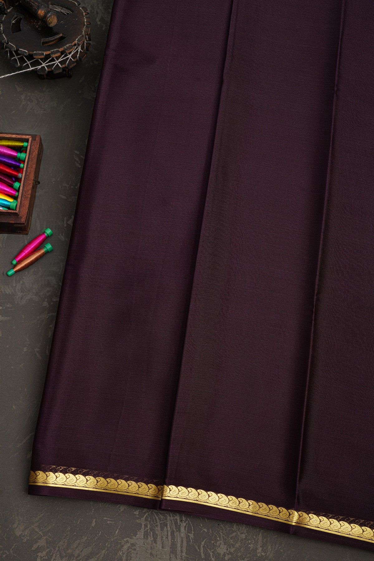 Mysore Crepe Brown Saree