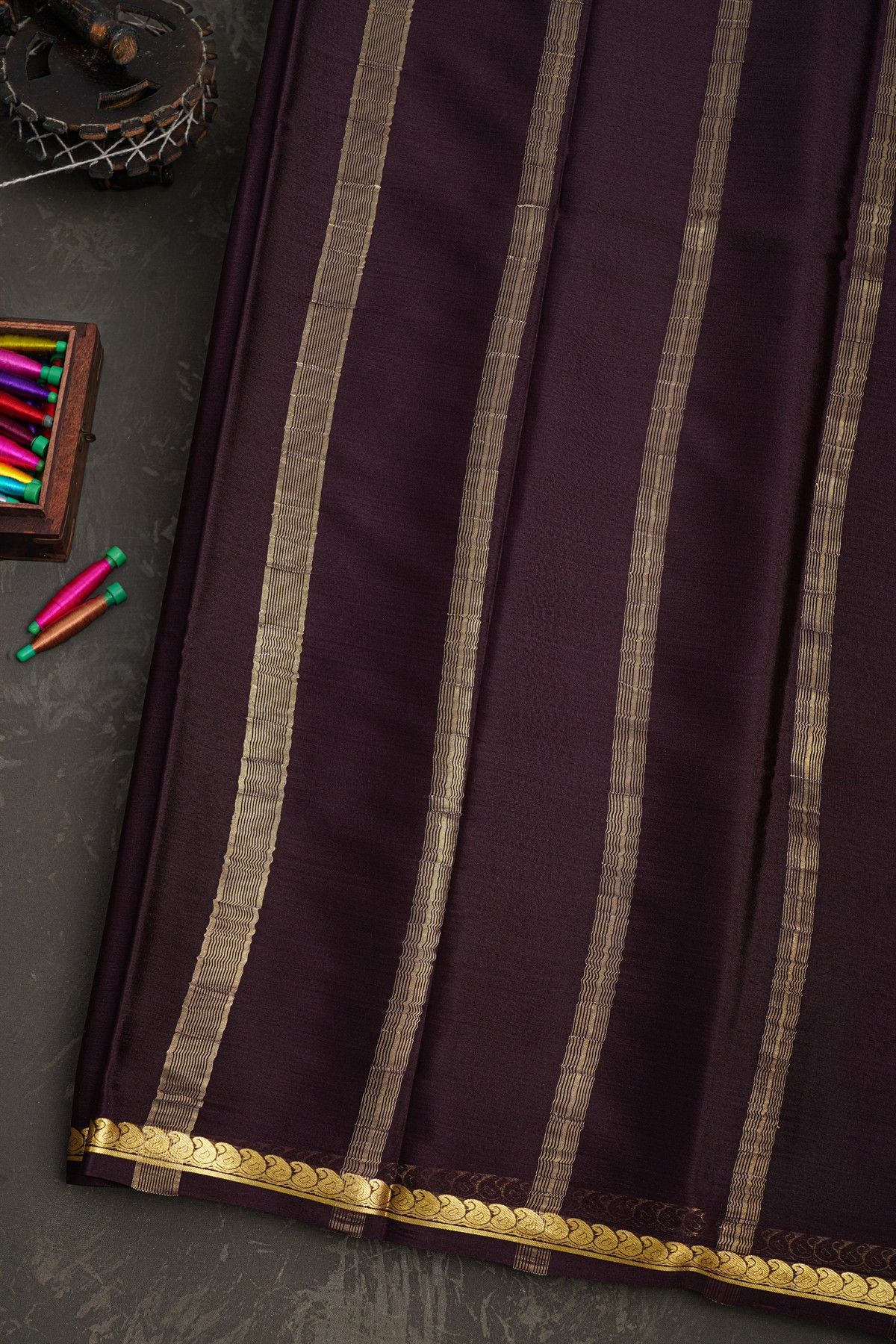 Mysore Crepe Brown Saree