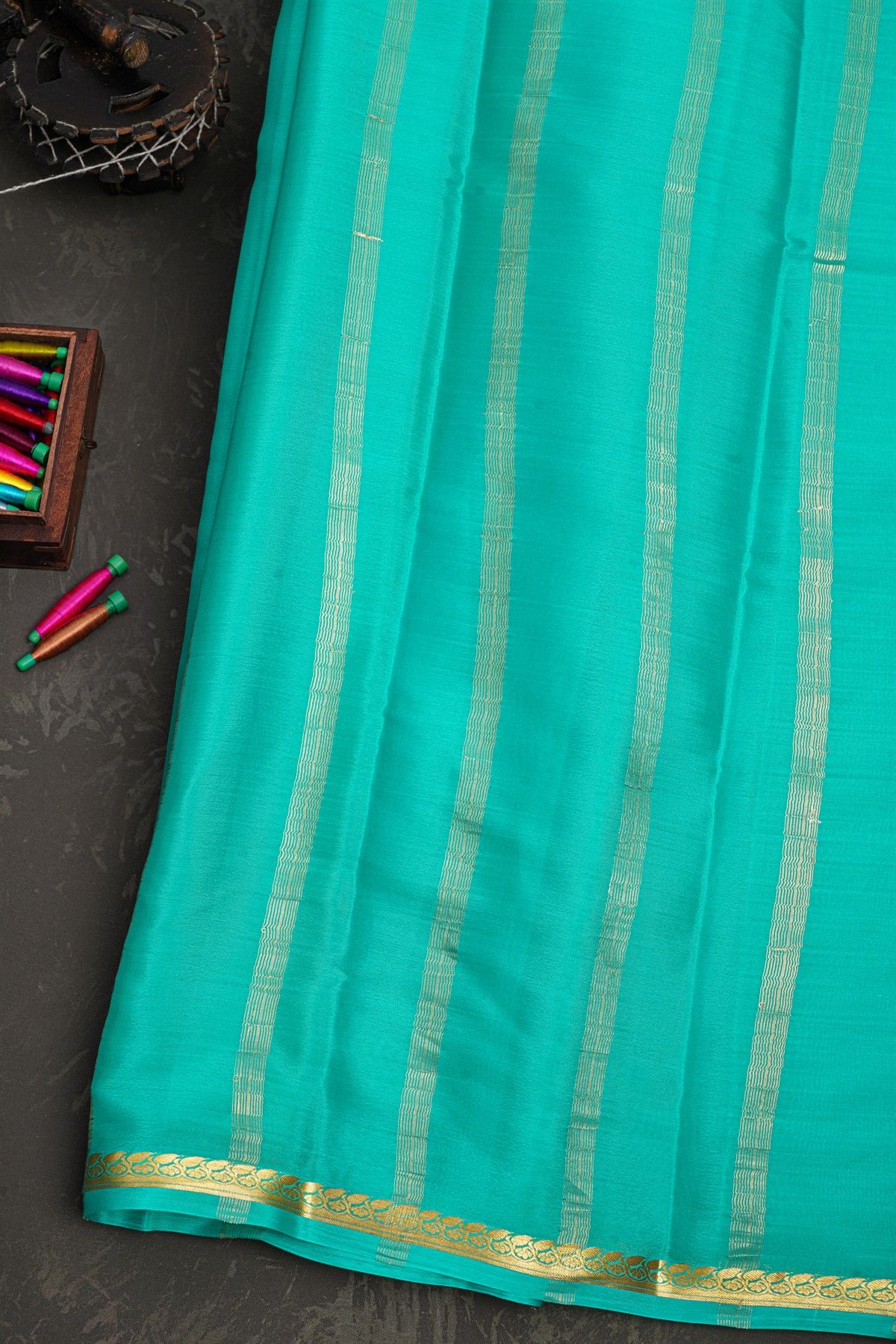 Mysore Crepe Sky Blue Saree