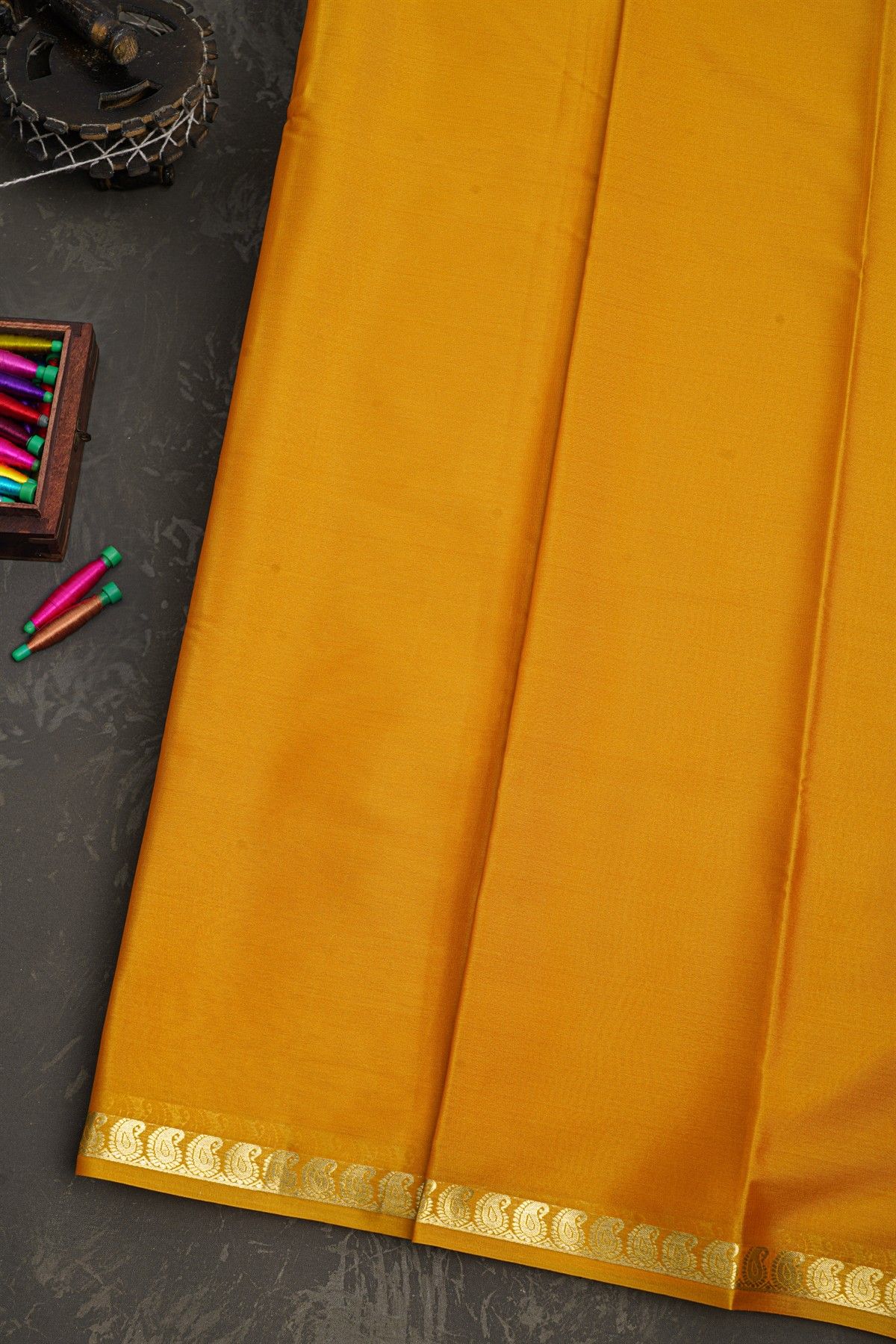 Mysore Crepe Mustard Saree