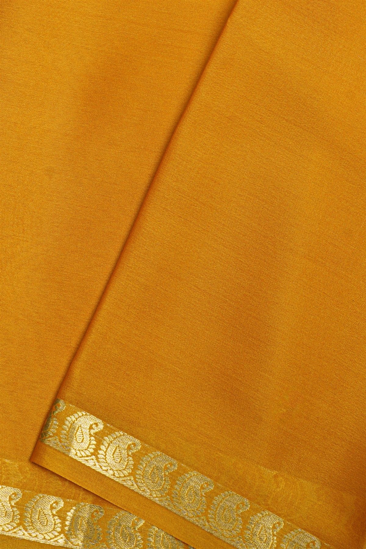 Mysore Crepe Mustard Saree