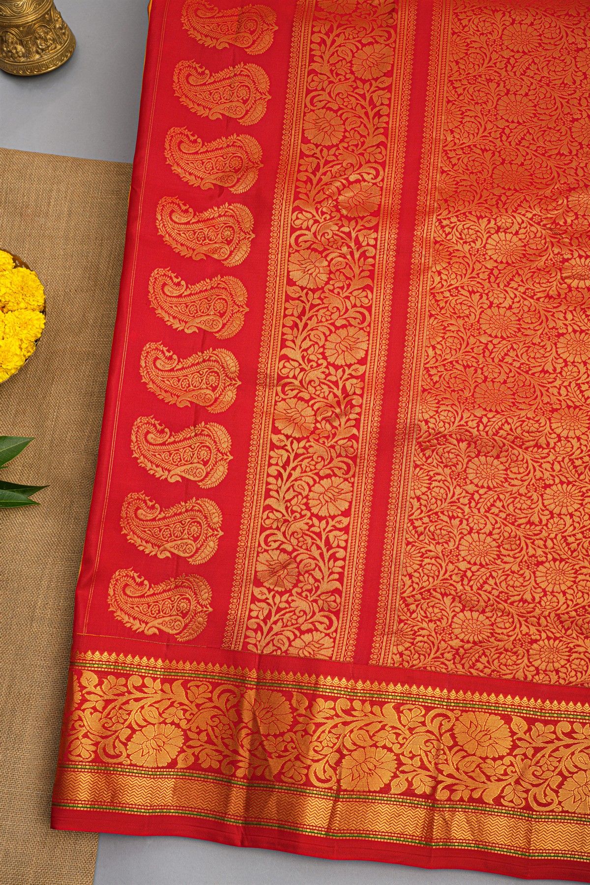 Gadwal Silk Yellow Saree