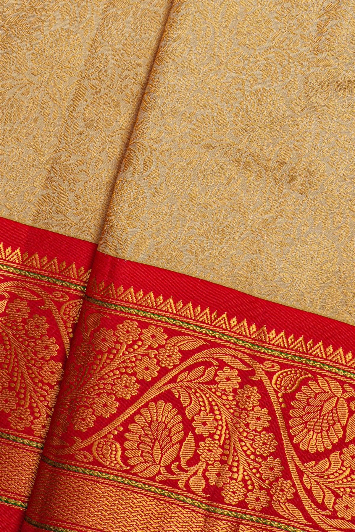 Gadwal Silk Cream Saree