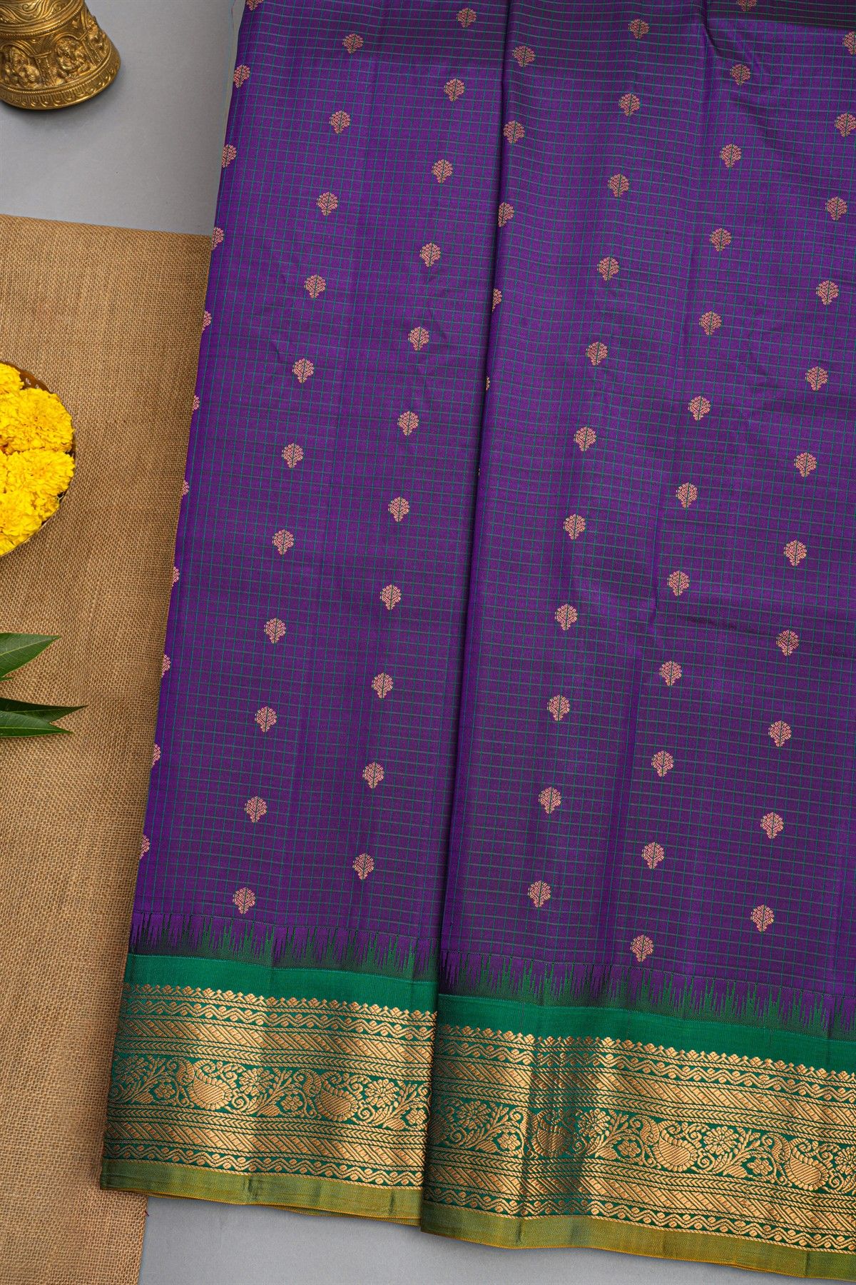 Gadwal Silk Violet Saree