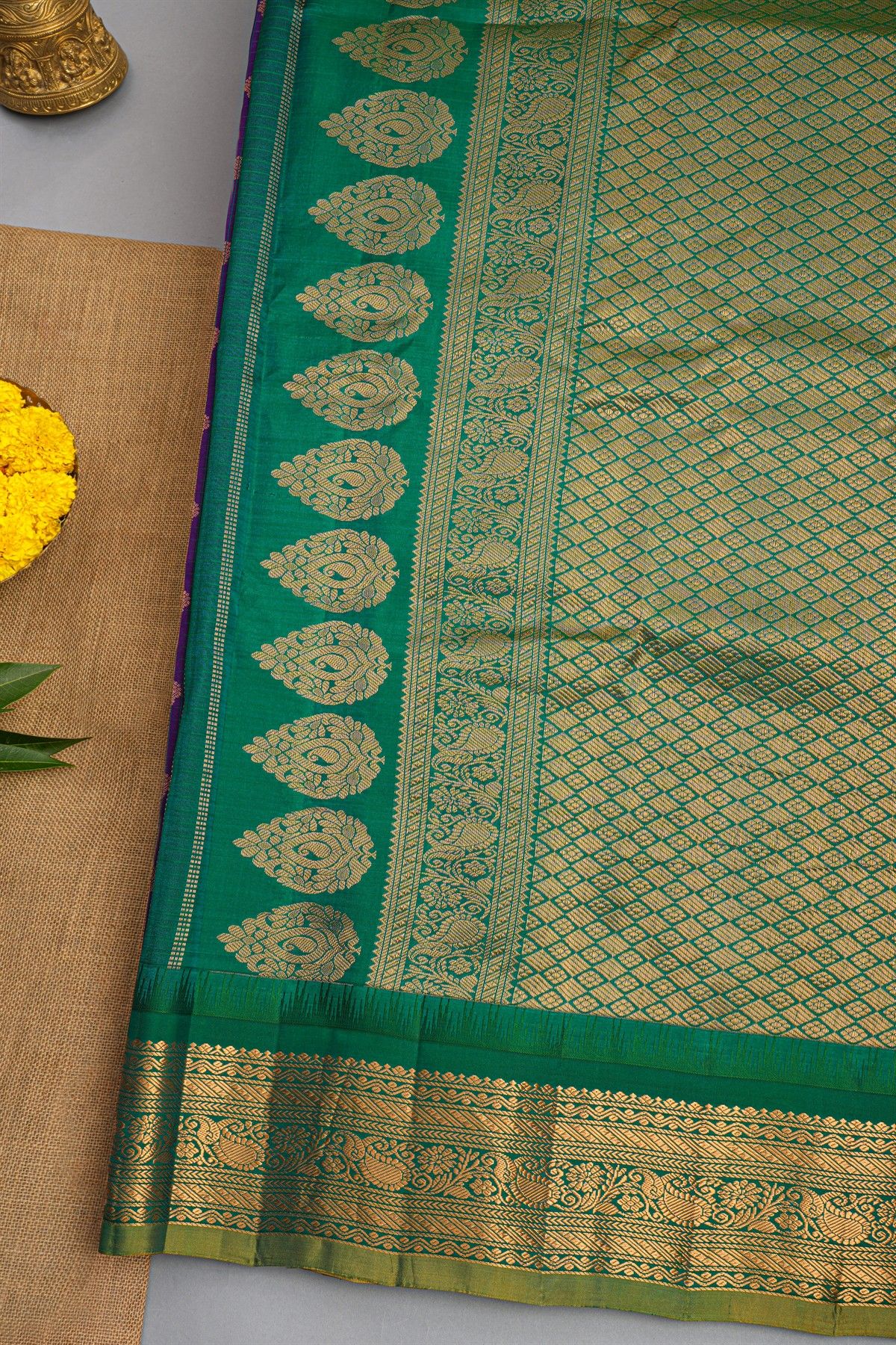 Gadwal Silk Violet Saree