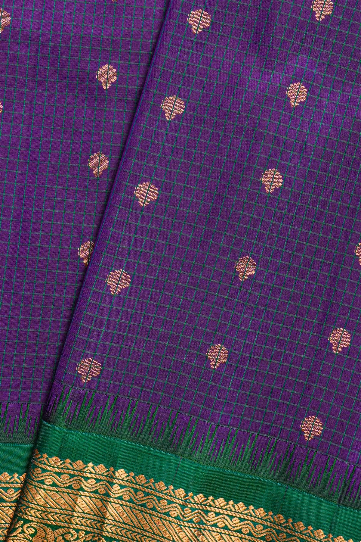 Gadwal Silk Violet Saree