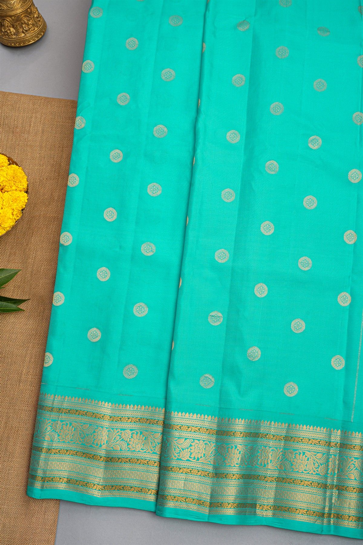 Gadwal Silk Sky Blue Saree