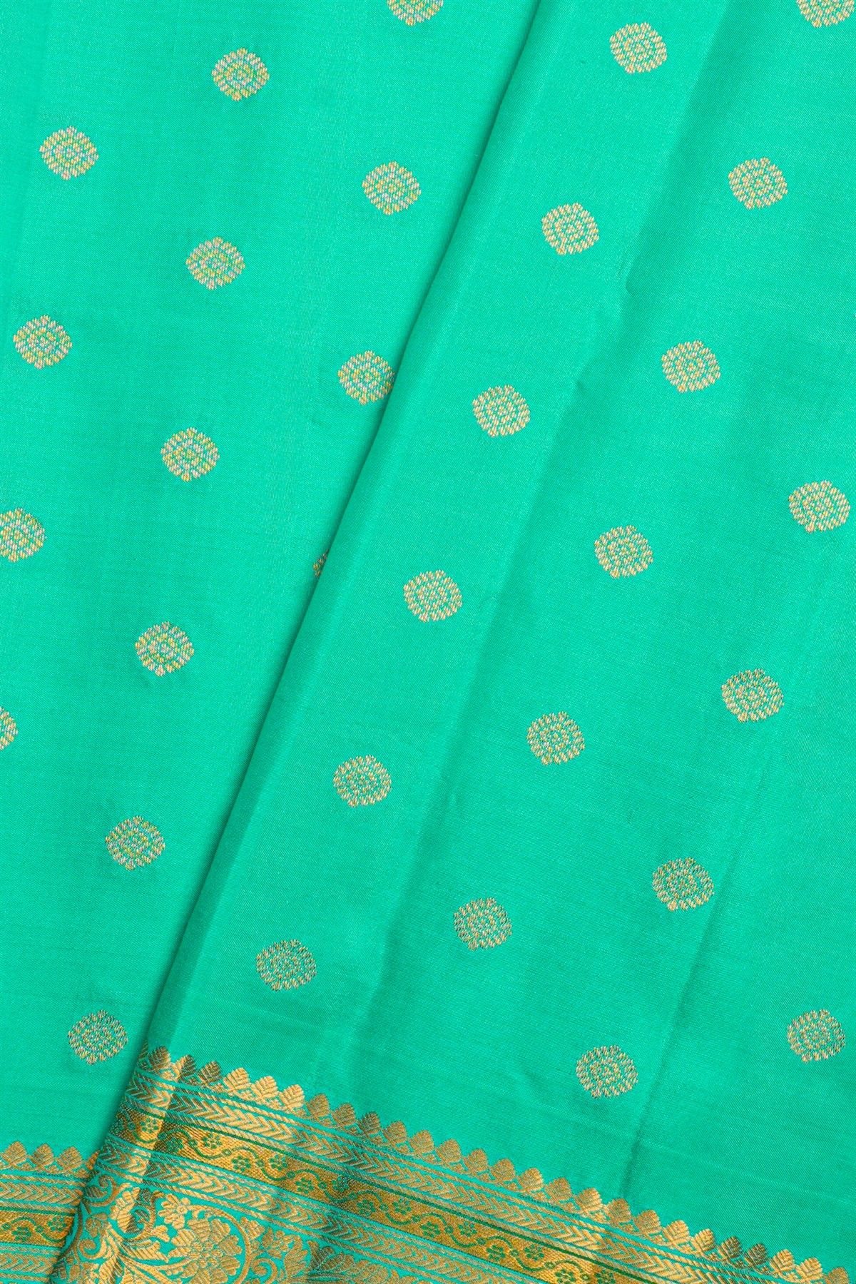 Gadwal Sea Green Silk Saree