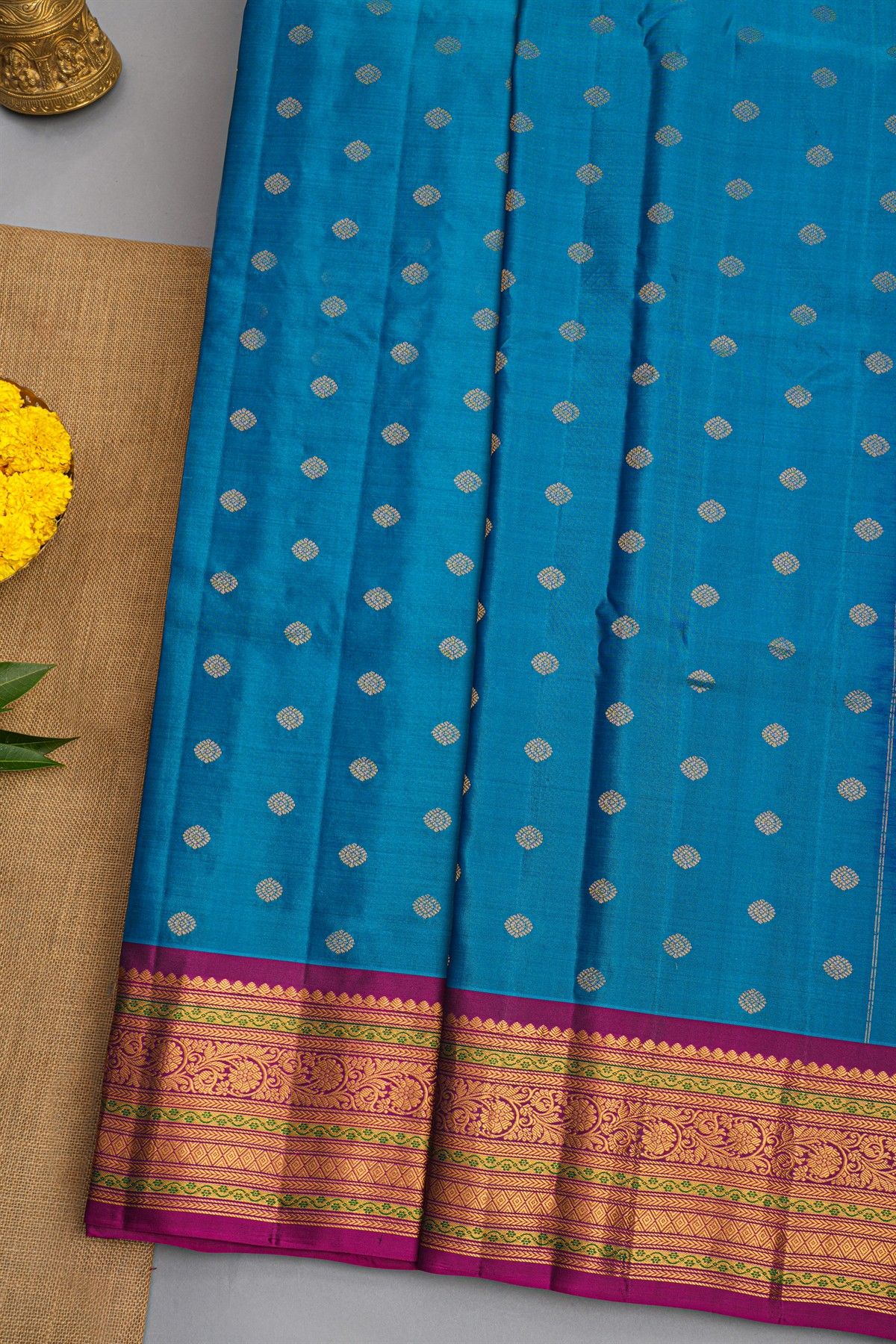 Gadwal Silk Royal Blue Saree