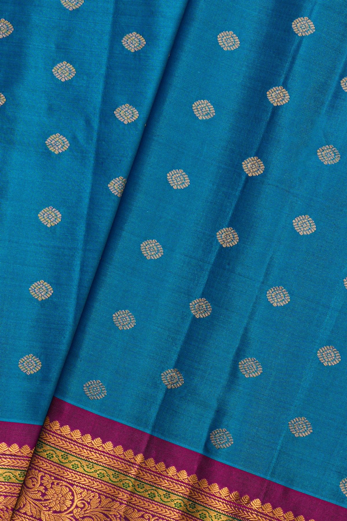 Gadwal Silk Royal Blue Saree