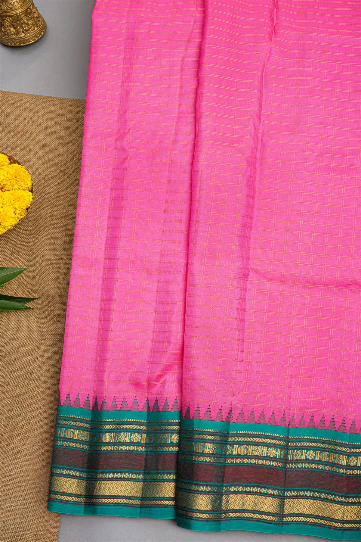 Gadwal Silk Pink Saree