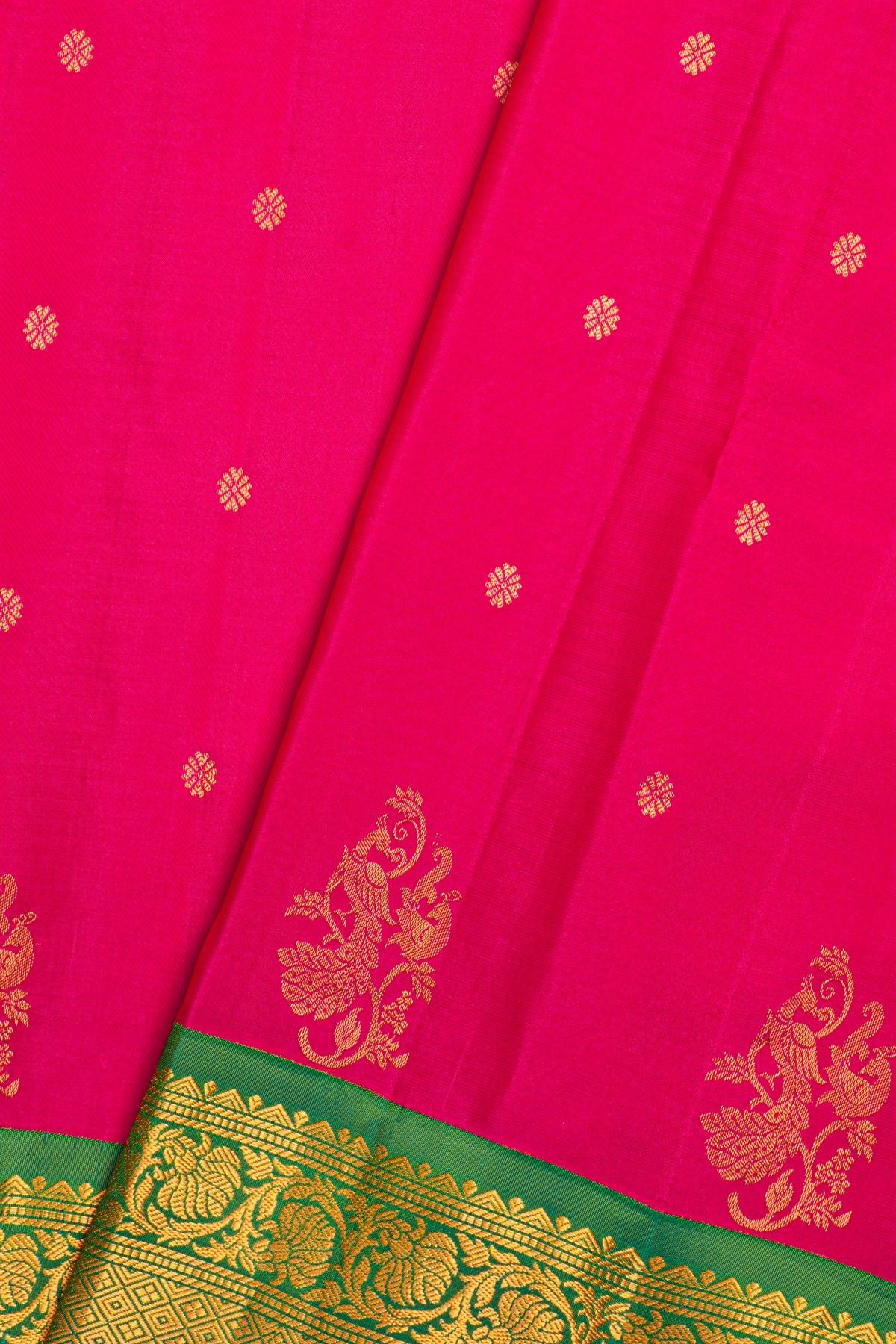 Gadwal Silk Rani Pink Saree