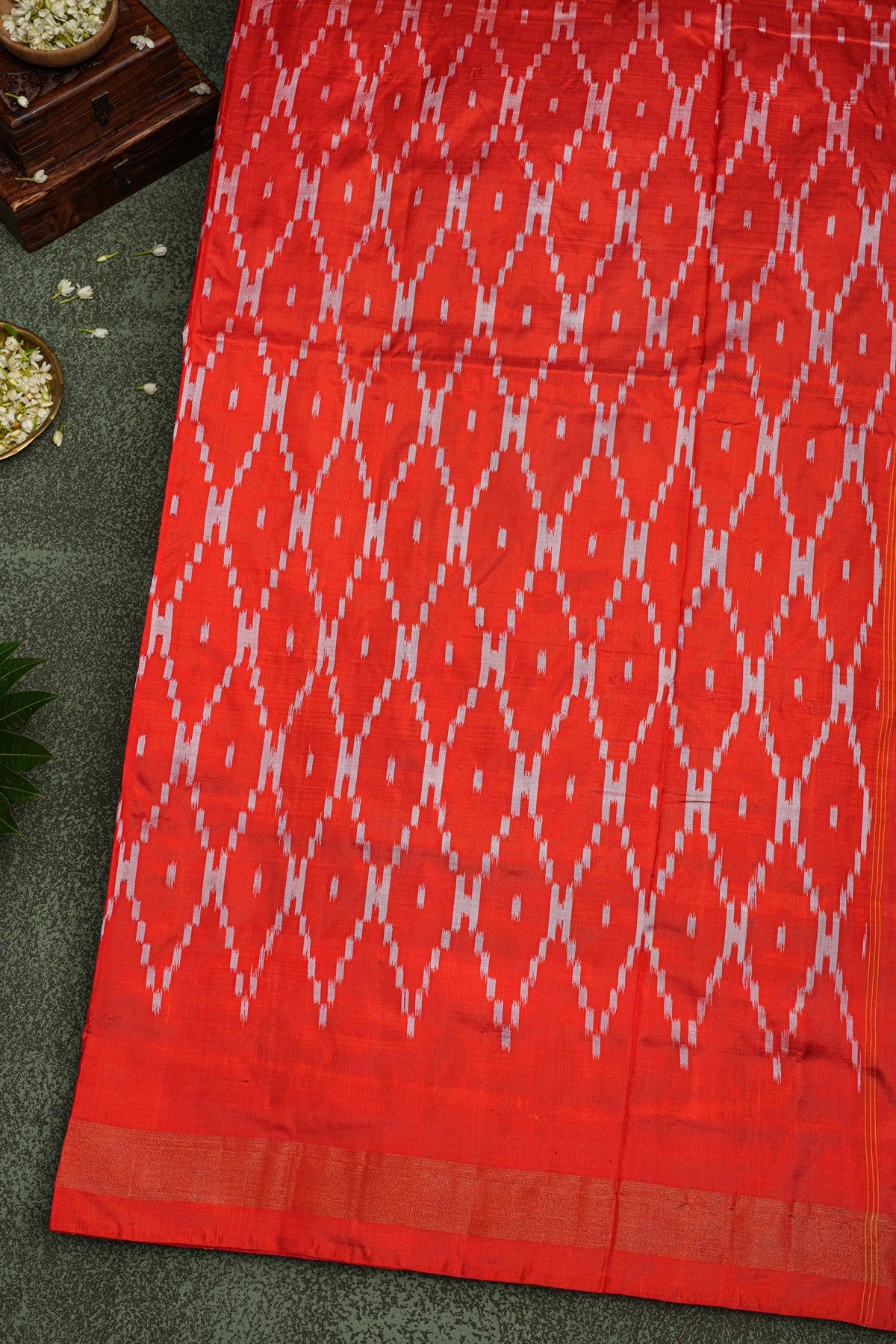 Ikat Silk Violet Saree