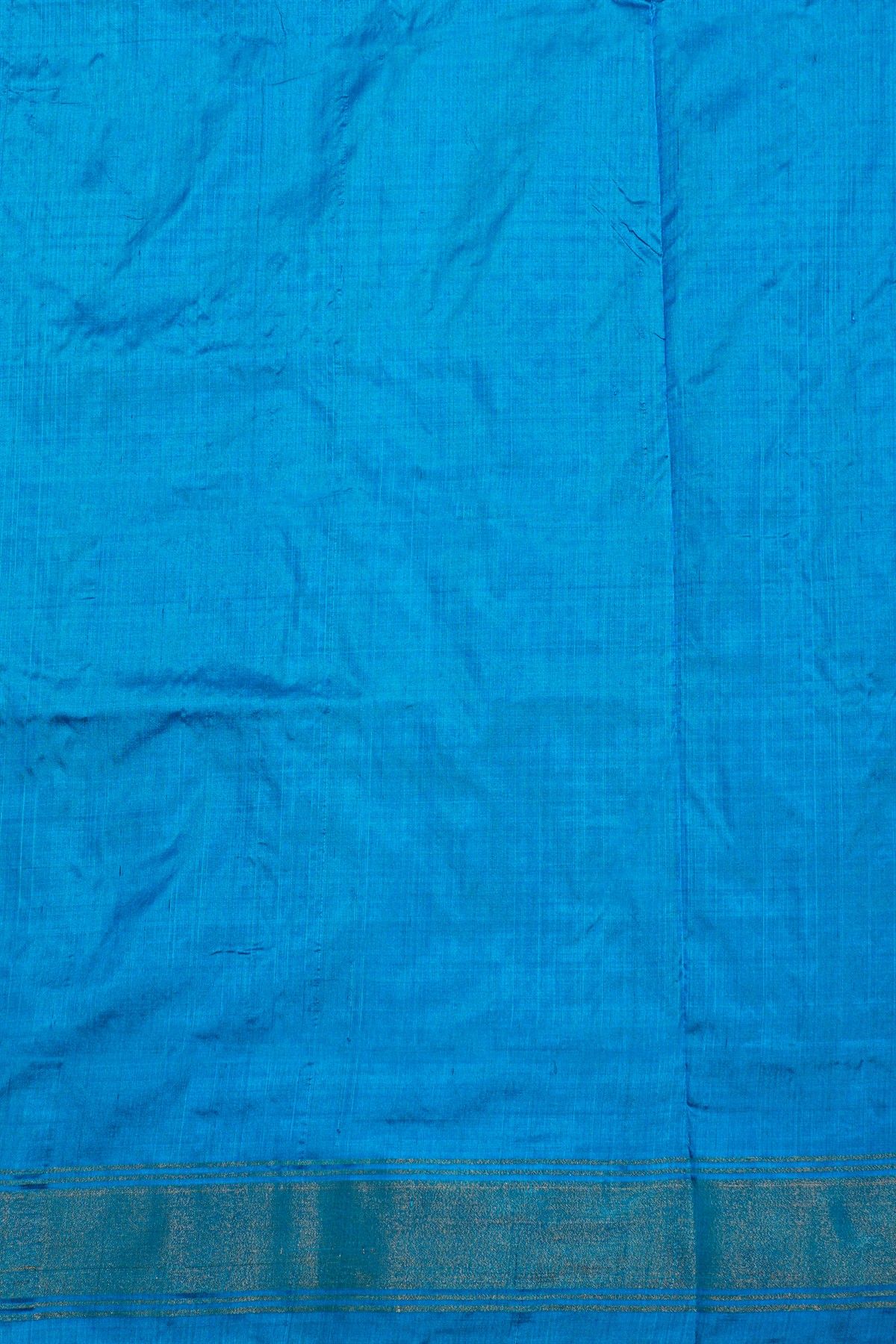 Ikat Silk Sky Blue Saree