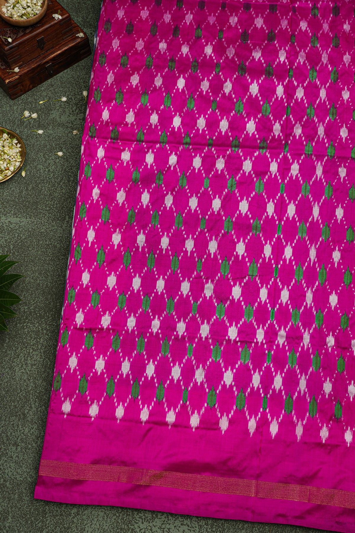 Ikat Silk Grey Saree