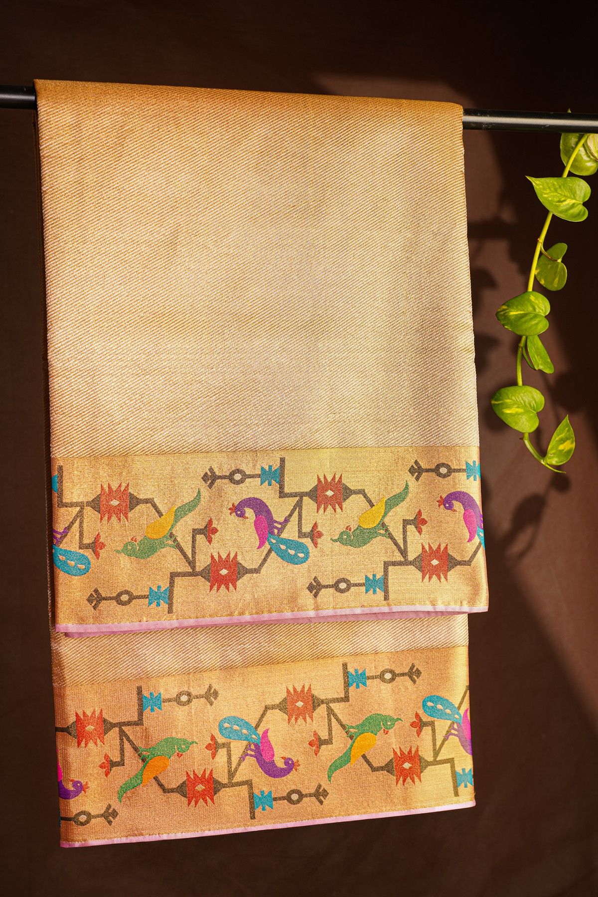 Fancy Tissue Cream Saree