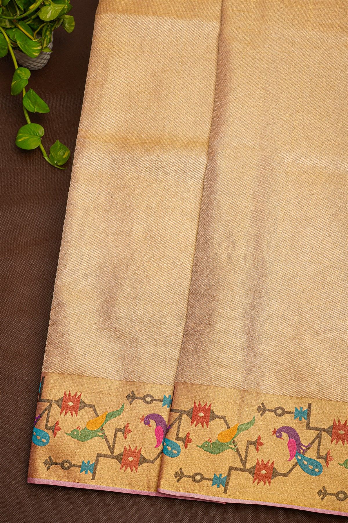 Fancy Tissue Cream Saree