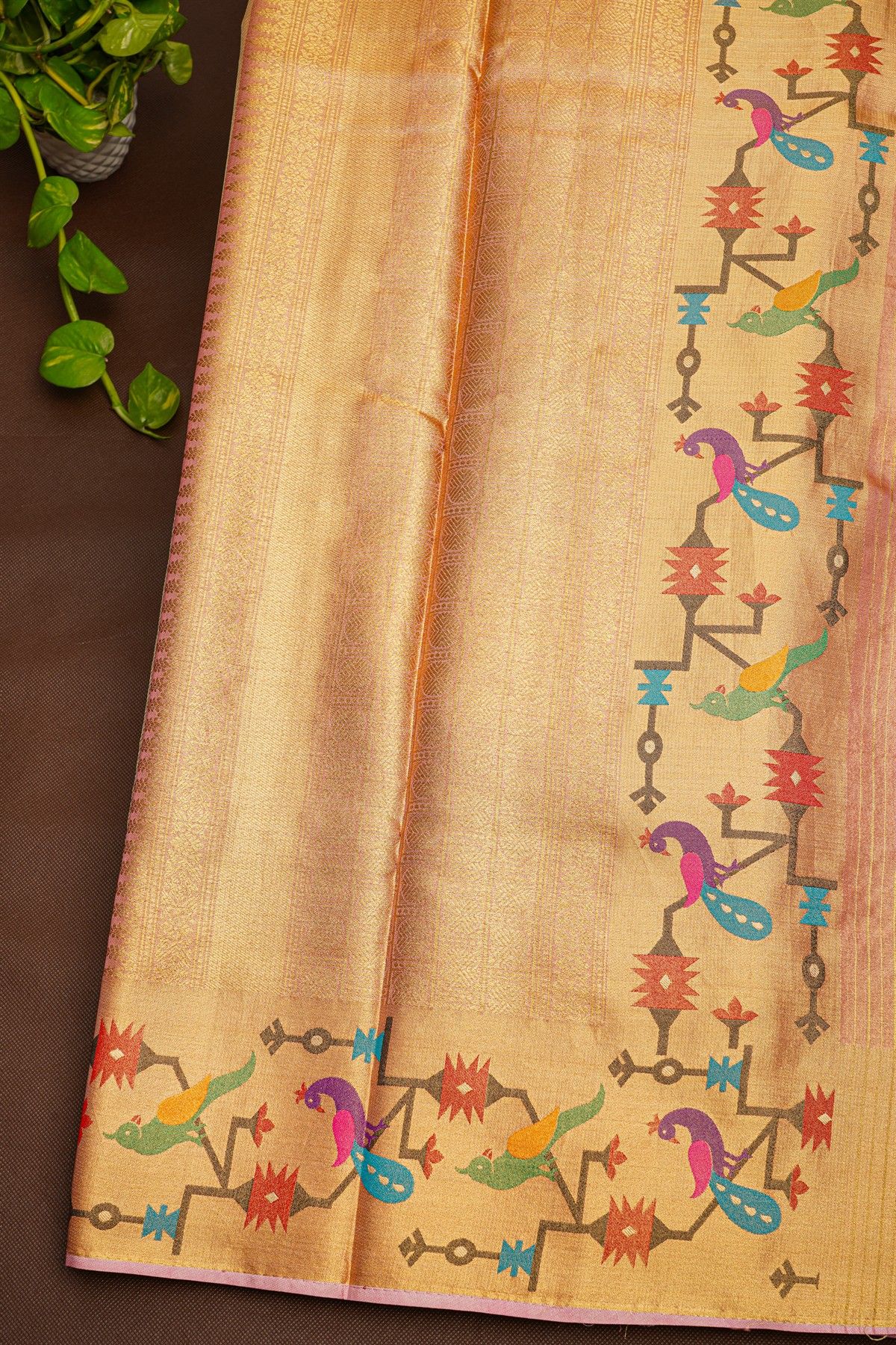 Fancy Tissue Cream Saree