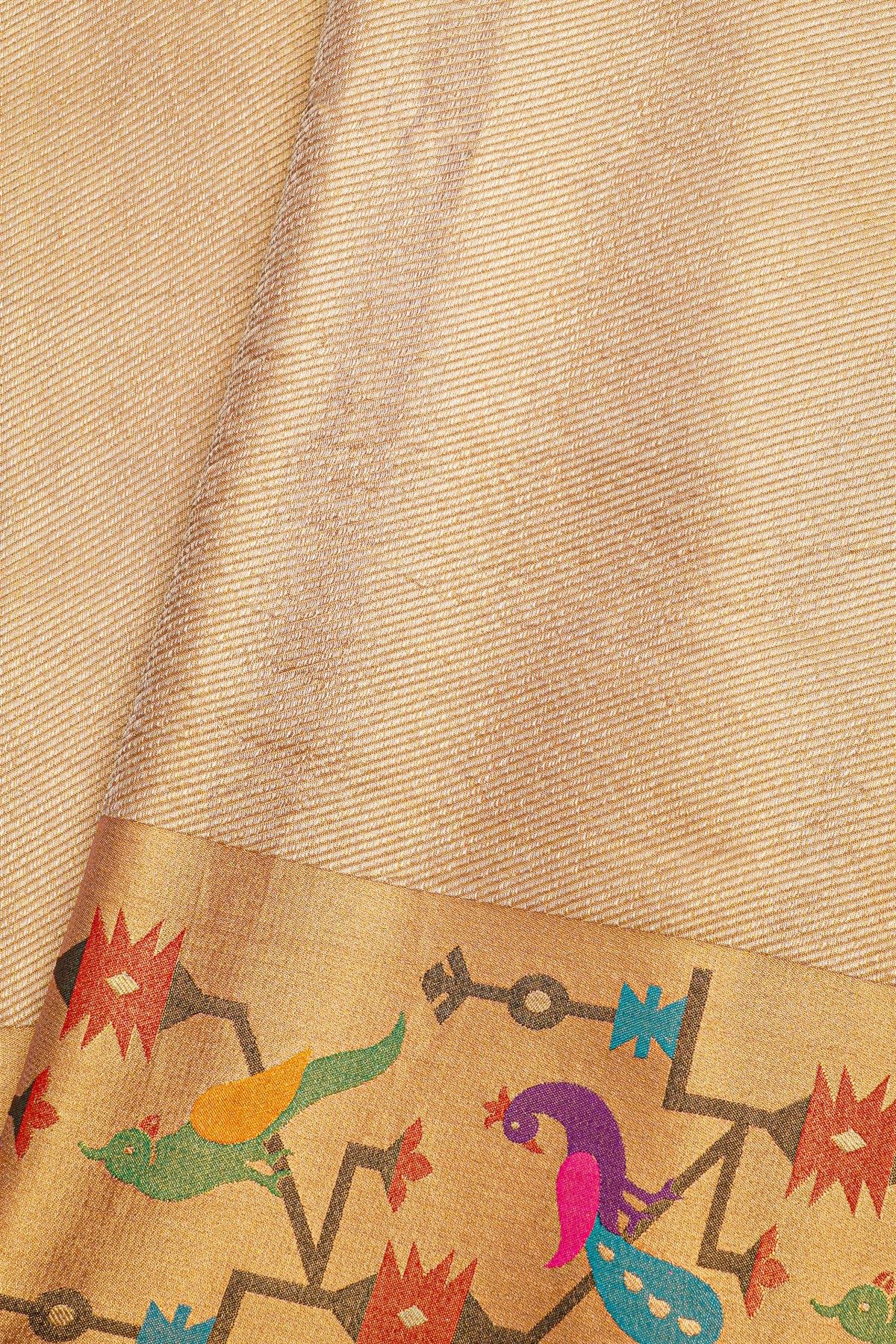 Fancy Tissue Cream Saree