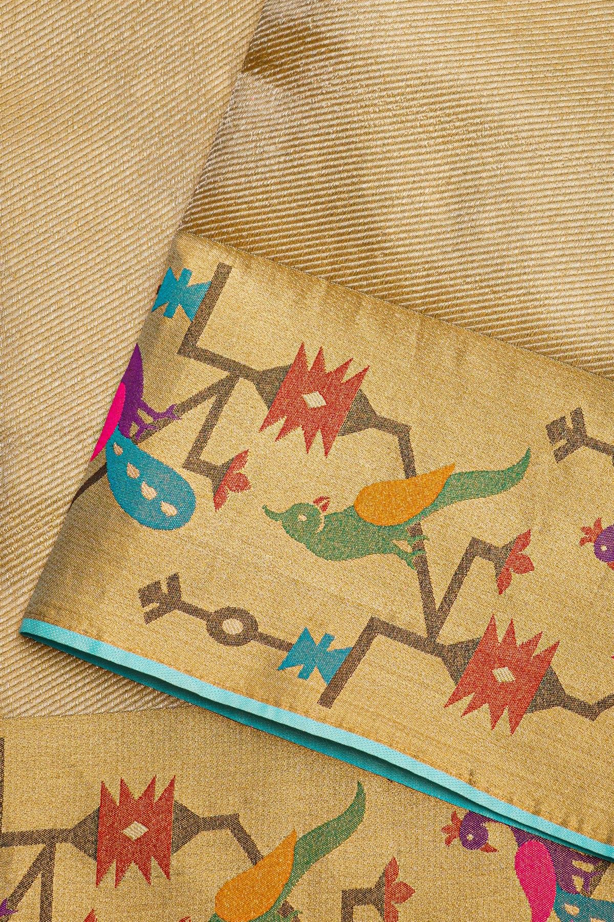 Fancy Tissue Cream Saree