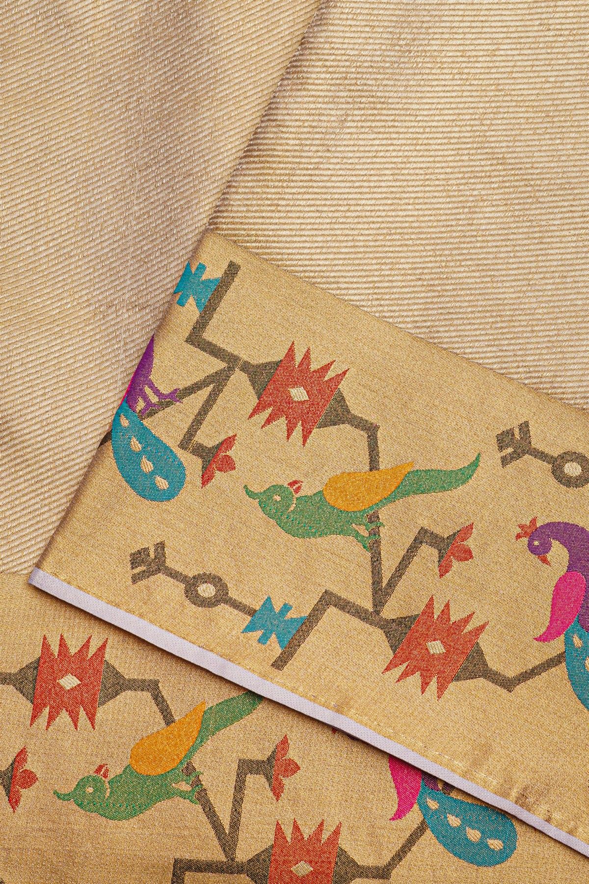 Fancy Tissue Cream Saree