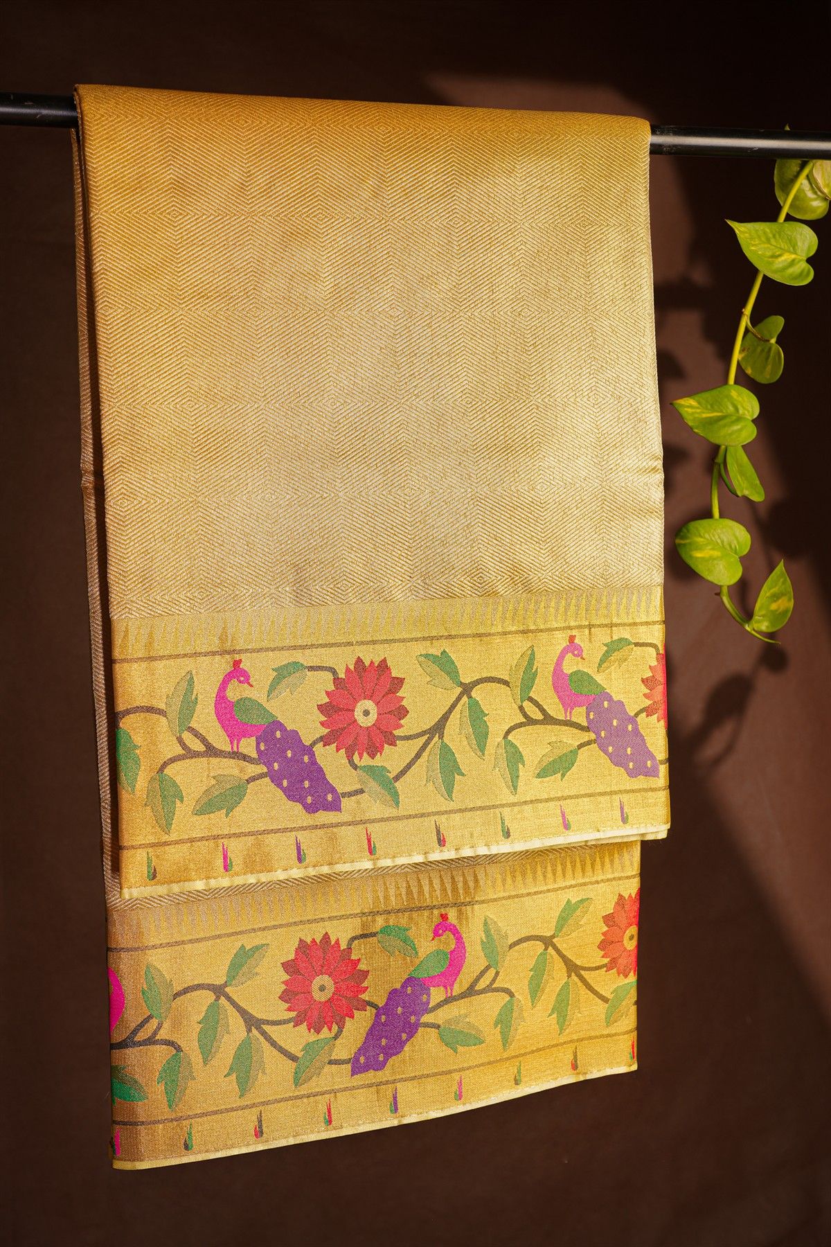 Fancy Tissue Cream Saree