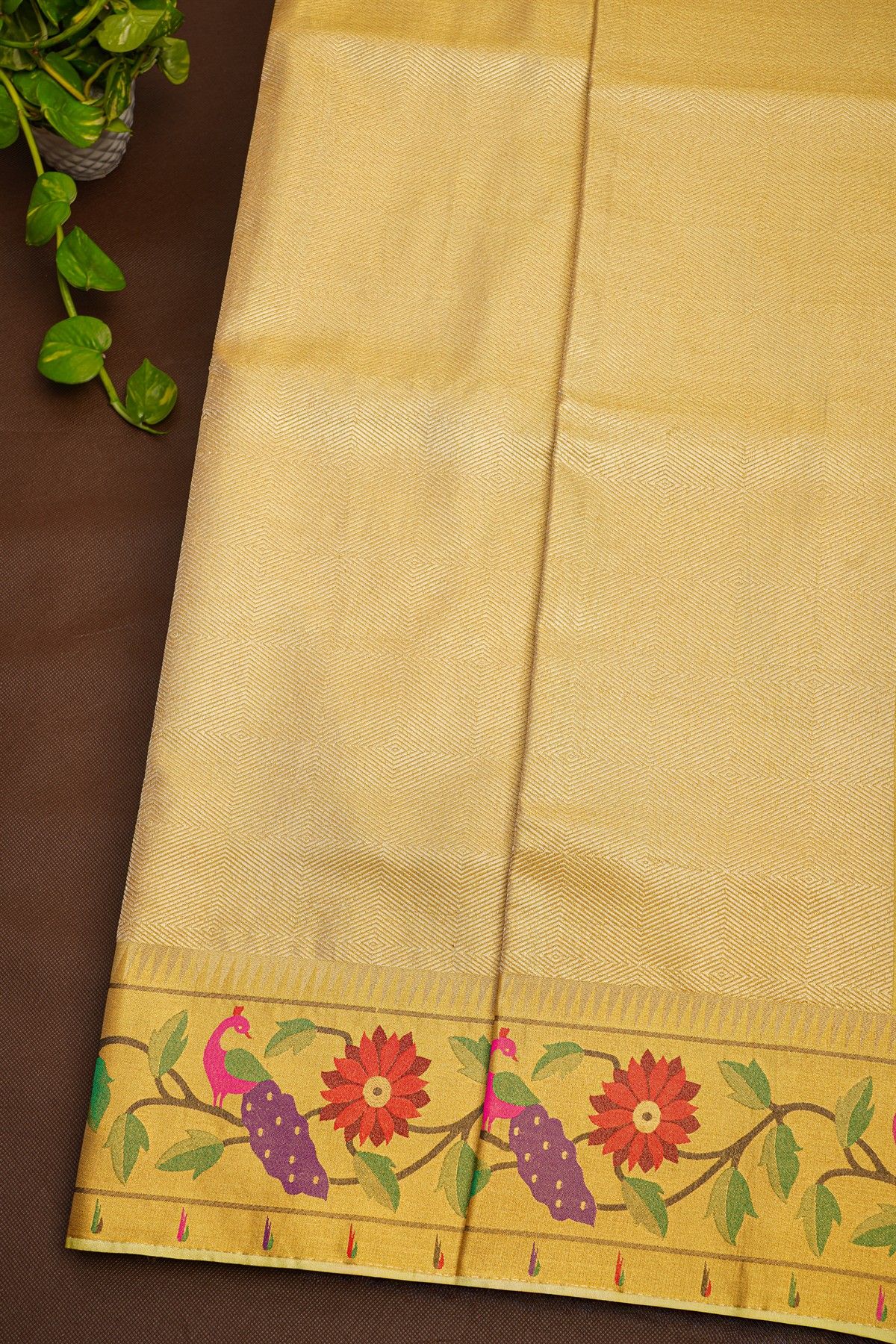 Fancy Tissue Cream Saree