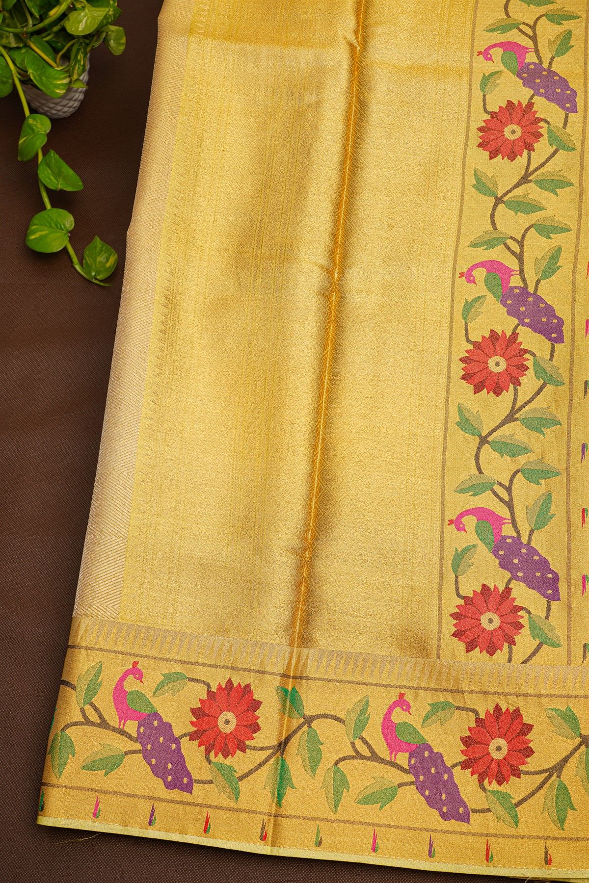 Fancy Tissue Cream Saree