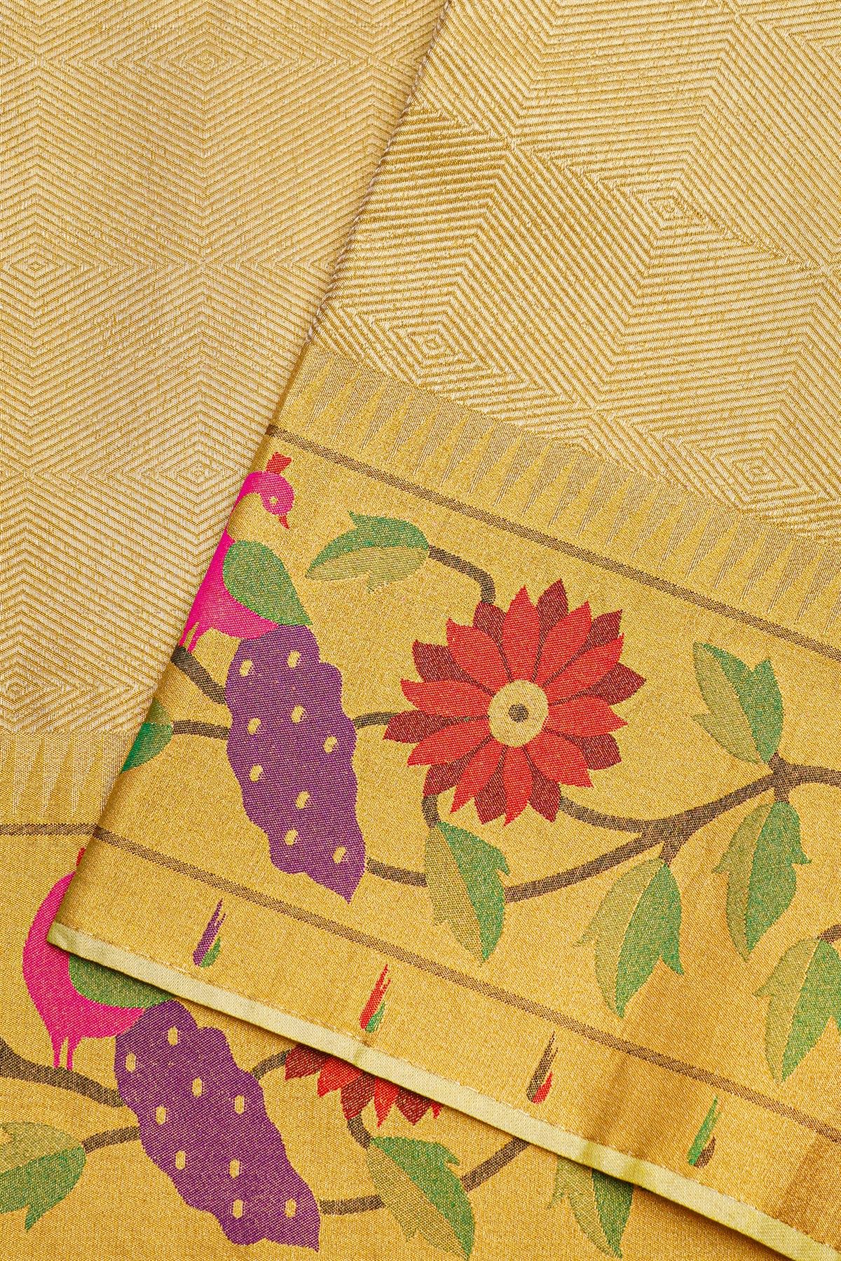 Fancy Tissue Cream Saree