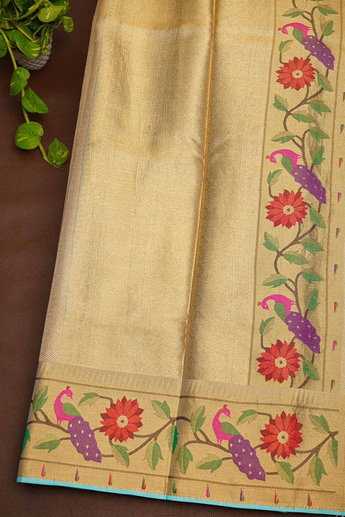 Fancy Tissue Cream Saree