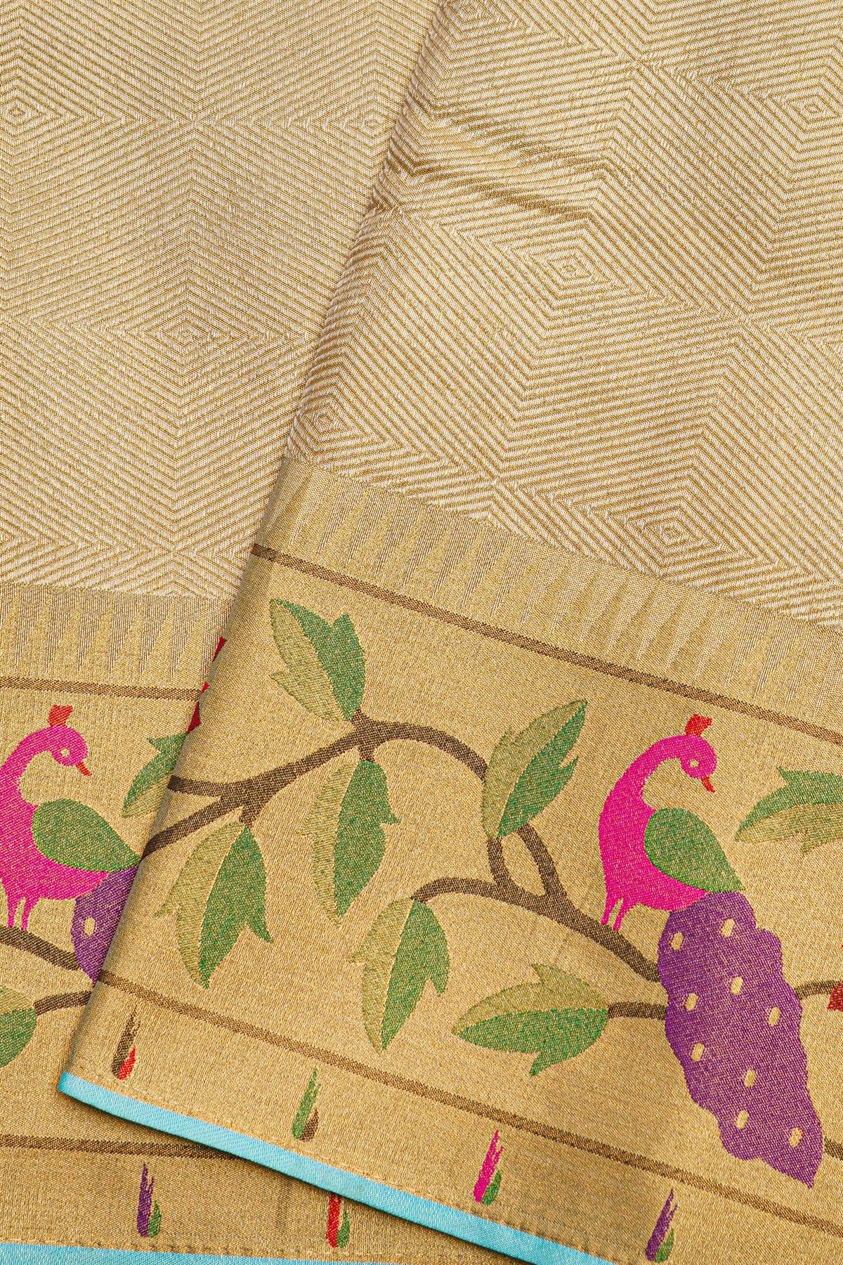 Fancy Tissue Cream Saree