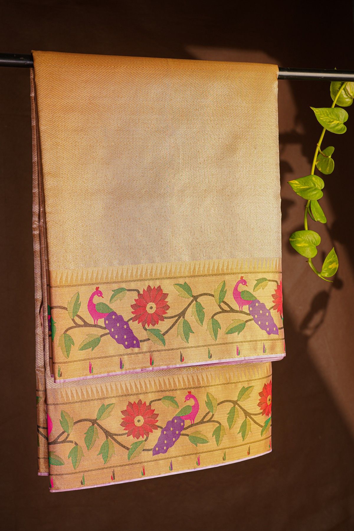 Fancy Tissue Cream Saree