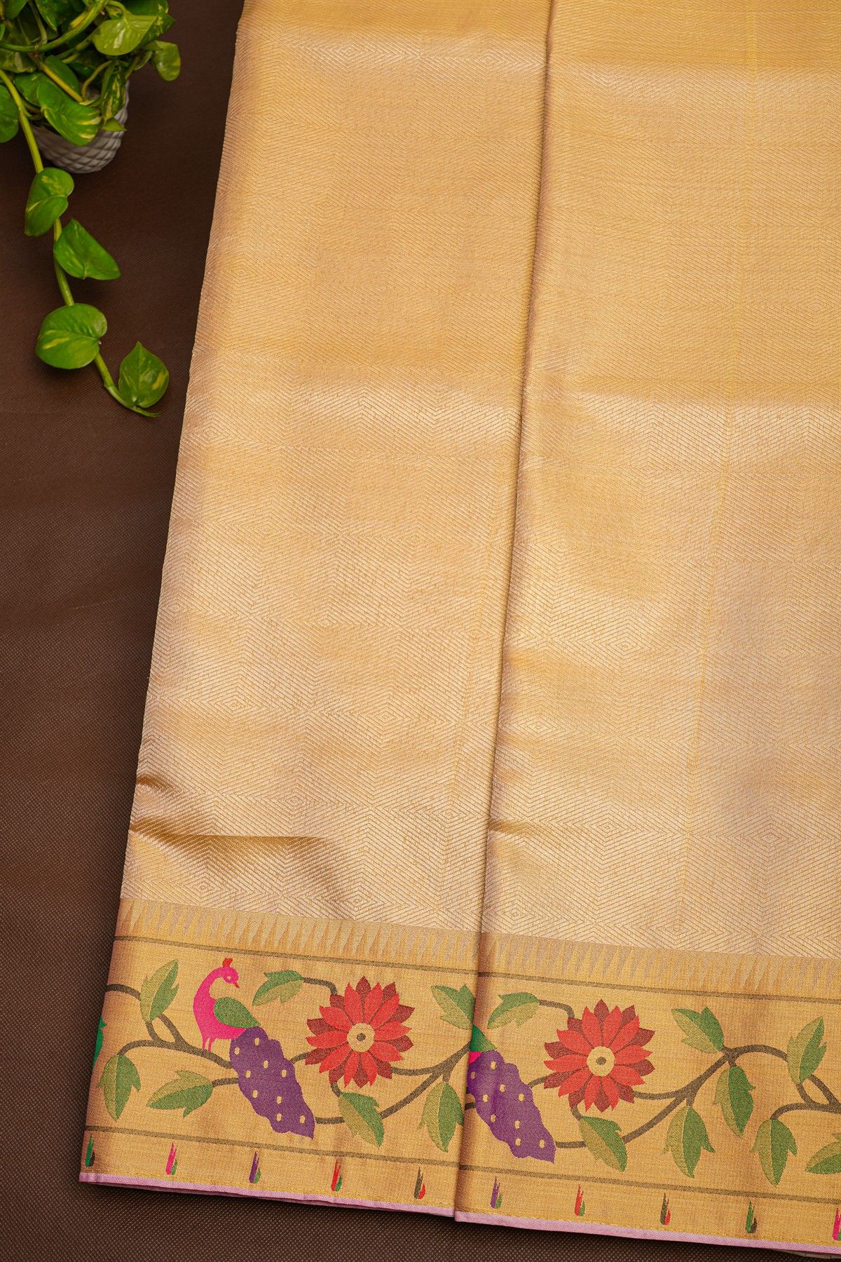 Fancy Tissue Cream Saree